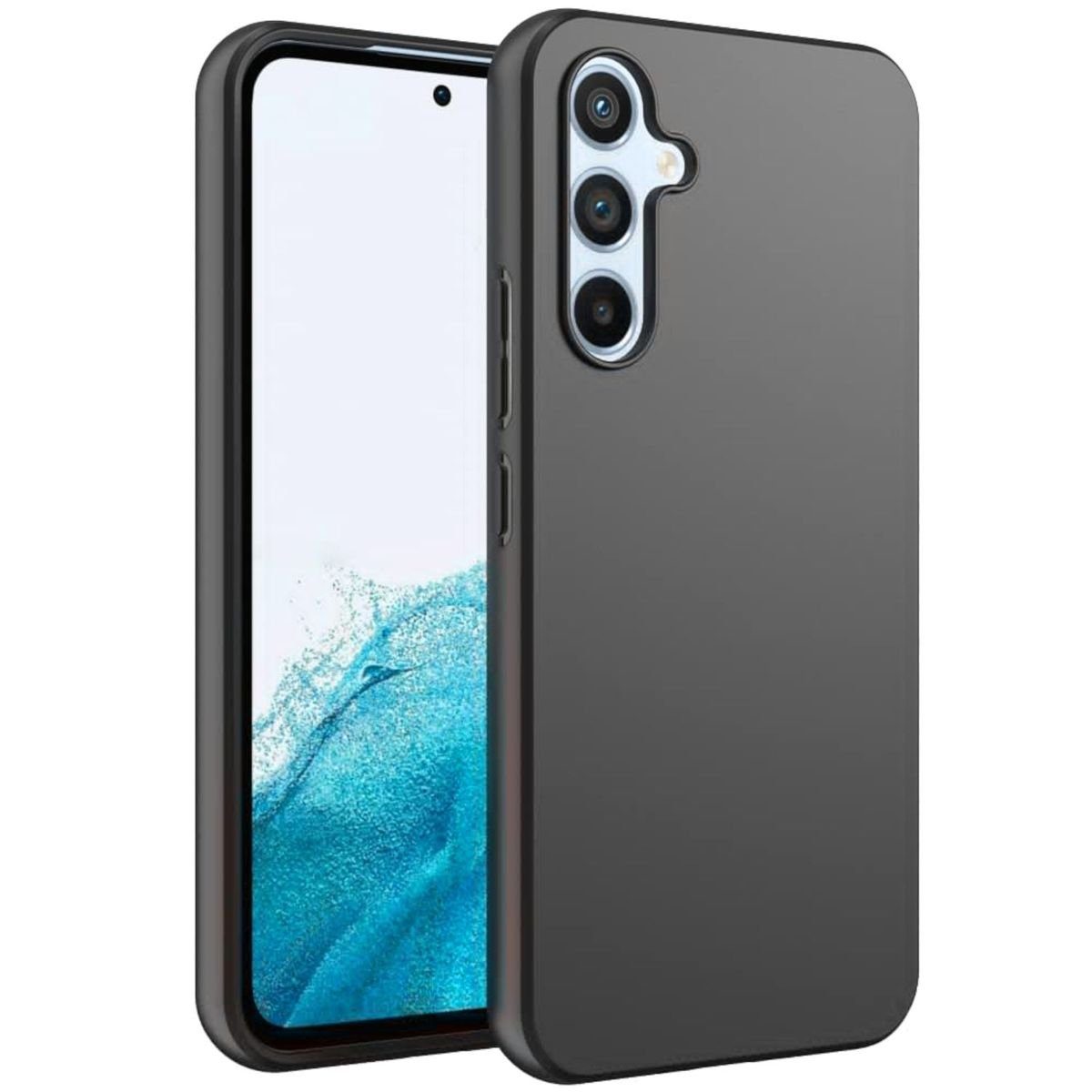 Wigento Handyhülle AUSWAHL Für Samsung Galaxy A54 5G Silikon Case TPU Transparent und oder 0,26 H9 Glas Handy Tasche Hülle Schutz Cover