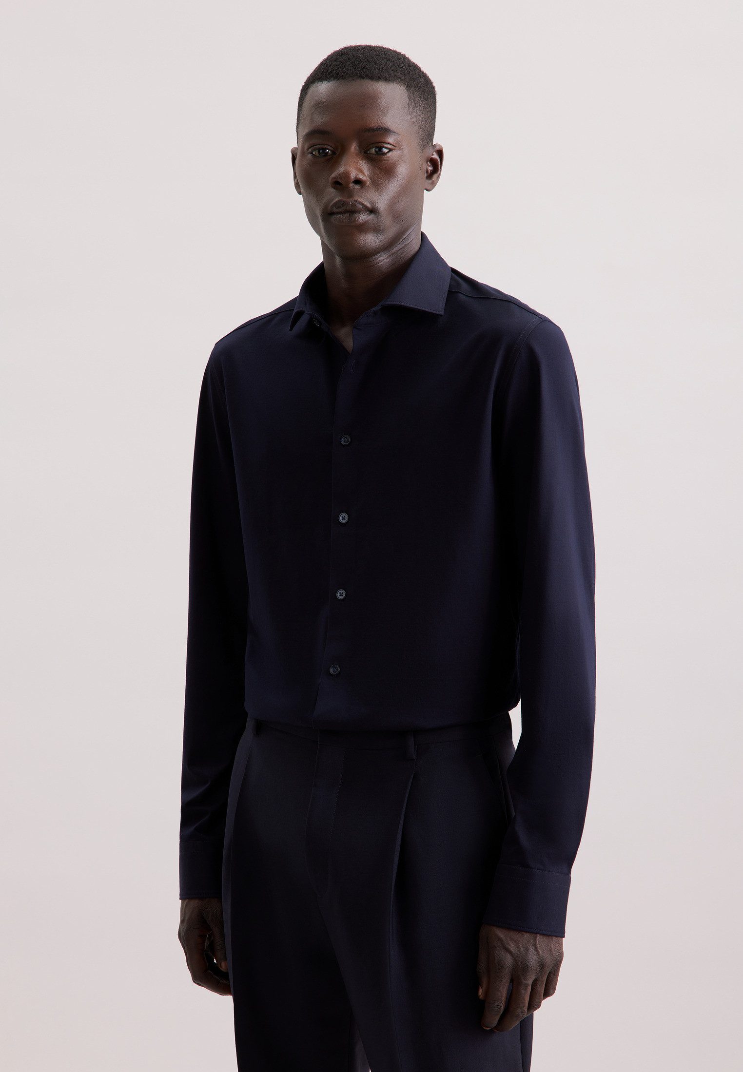 seidensticker Businesshemd Schwarze Rose Slim 1/1 Kentkragen Uni