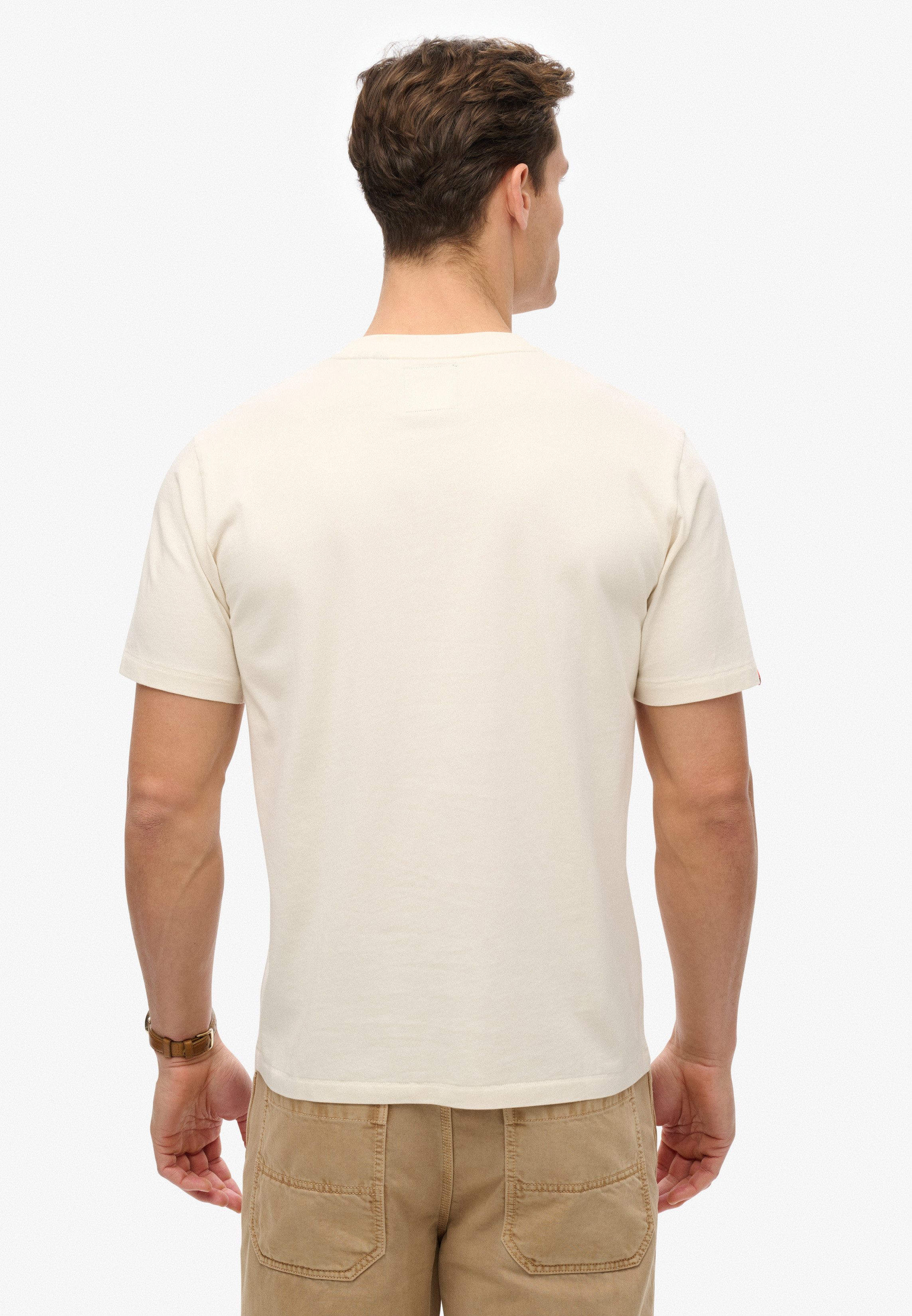 Superdry Rundhalsshirt ATHLETIC ESS TEE Loose Fit, aus Baumwolle und Seide, mit Print, Kurzarm, hüftlange Form