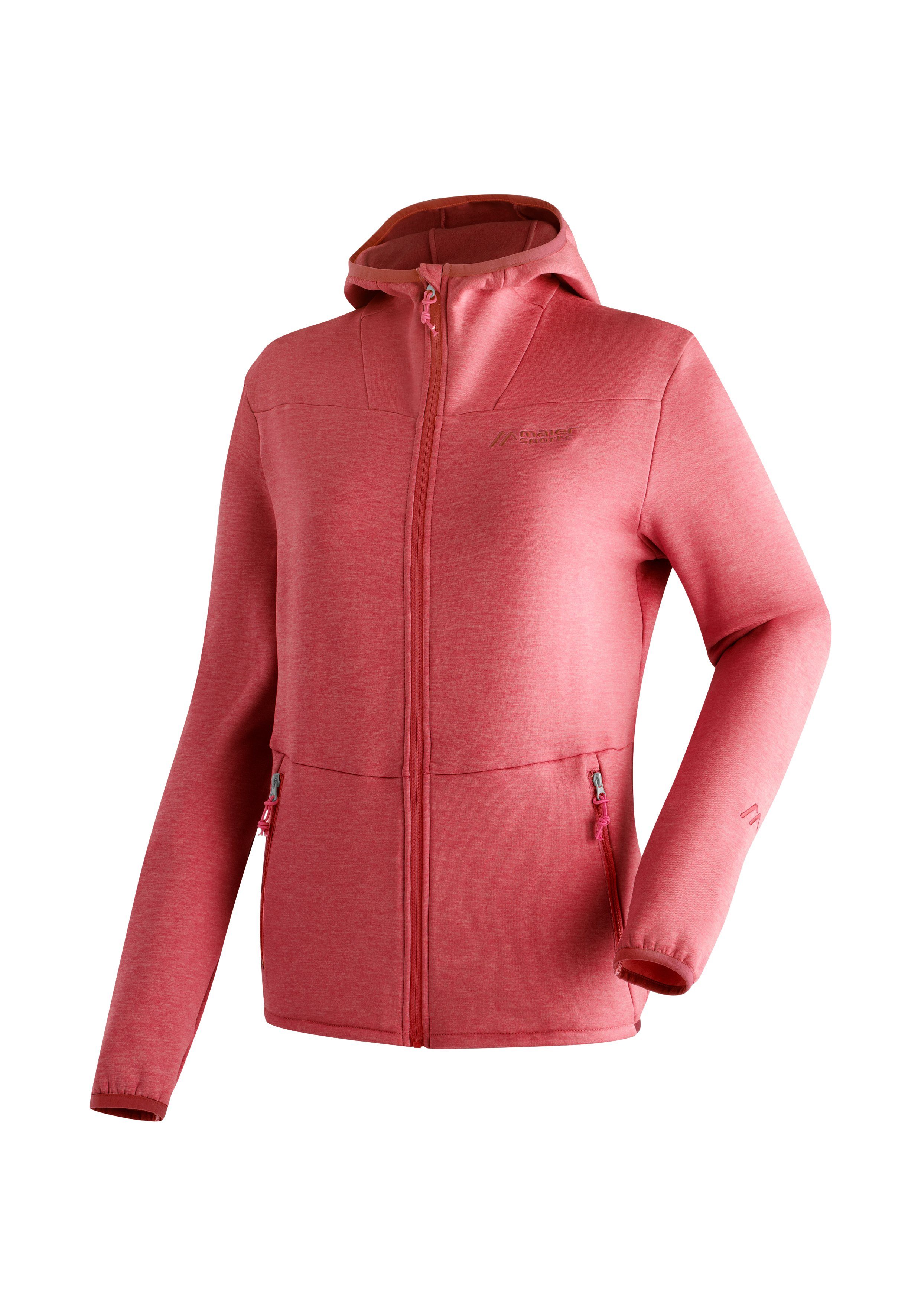 Maier Sports Fleecejacke Fave W Damen Fleece mit verstellbarer Kapuze, atmungsaktiver Zip-Hoodie rosa