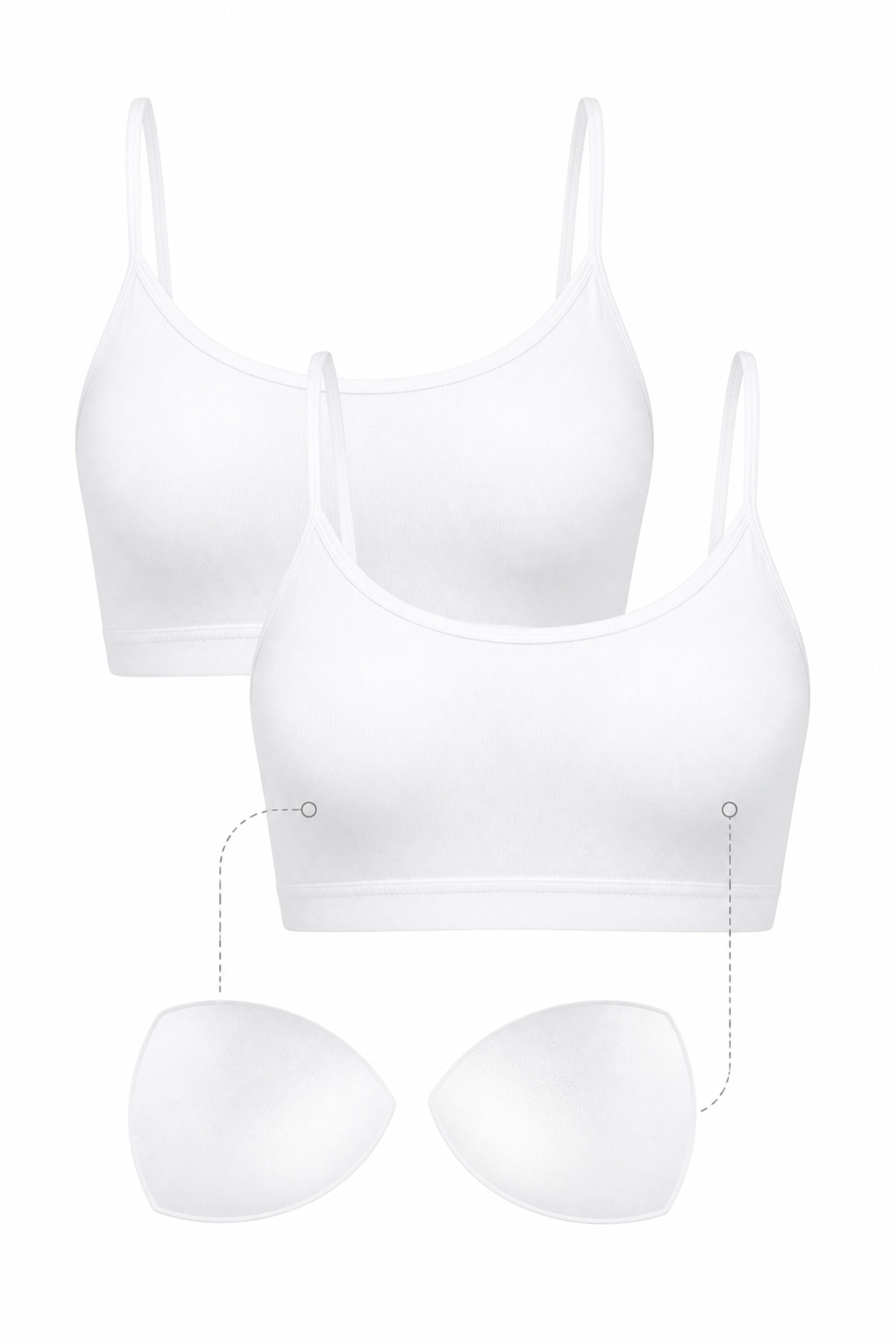 fashionshowcase Bustier Damen 2er Pack Bambus BH mit Pads nahtlos weich atmungsaktiv elastisch (2-tlg) mit herausnehmbaren Pads für natürliche Form