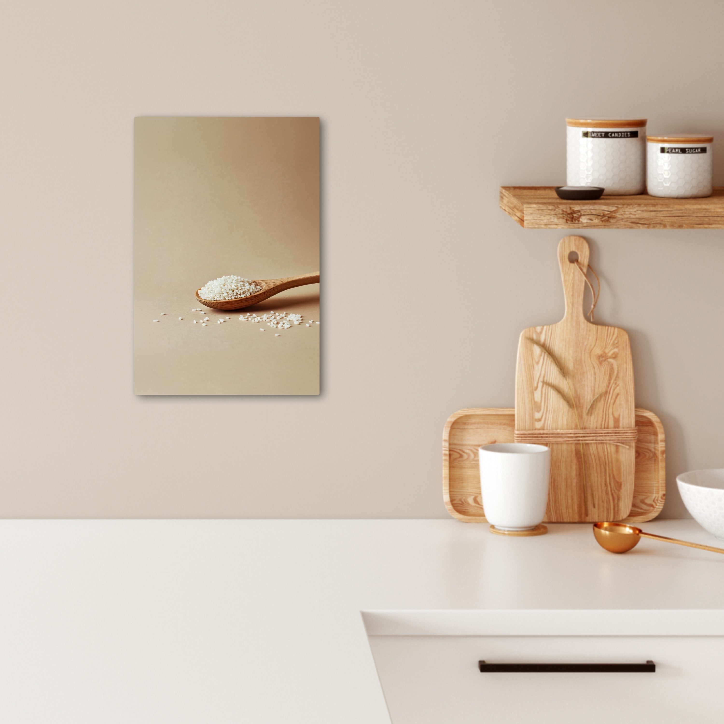 OneMillionCanvasses® Leinwandbild Löffel - Reis - günstig online kaufen