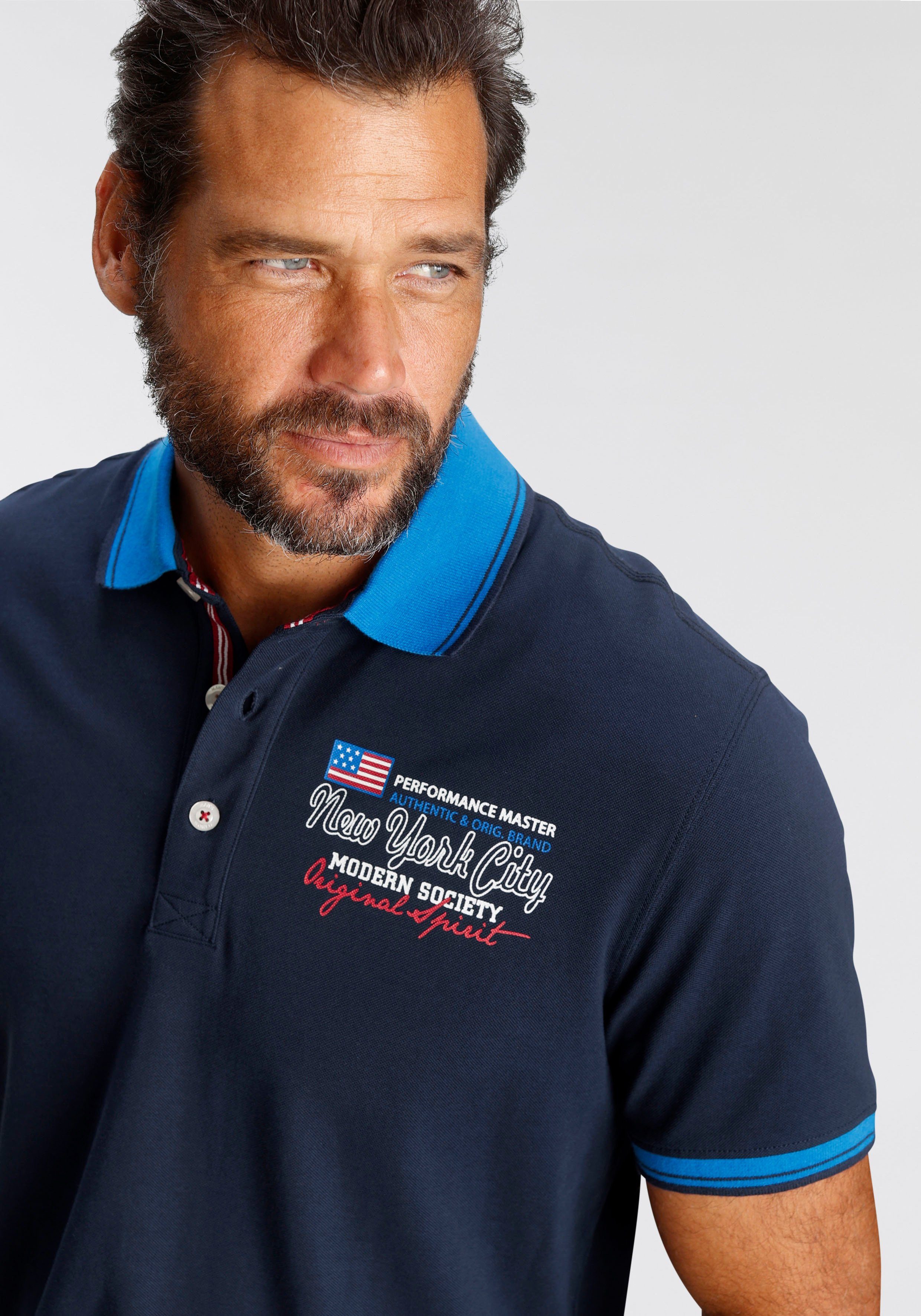 Man's World Poloshirt Kurzarm, lässige Passform, bedruckt, Polokragen