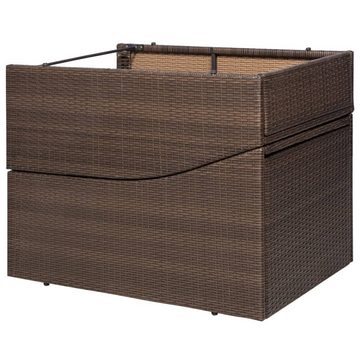 vidaXL Gartenliege Sonnenliege mit Polsterauflage Poly Rattan Braun, 1 St.