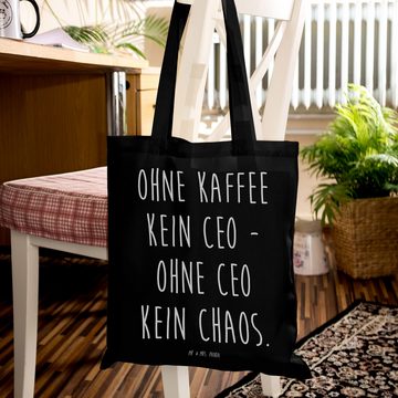 Mr. & Mrs. Panda Tragetasche Ohne Kaffee kein CEO - Ohne CEO kein Chaos. - Schwarz - Geschenk, Dan (1-tlg), Modisches Design