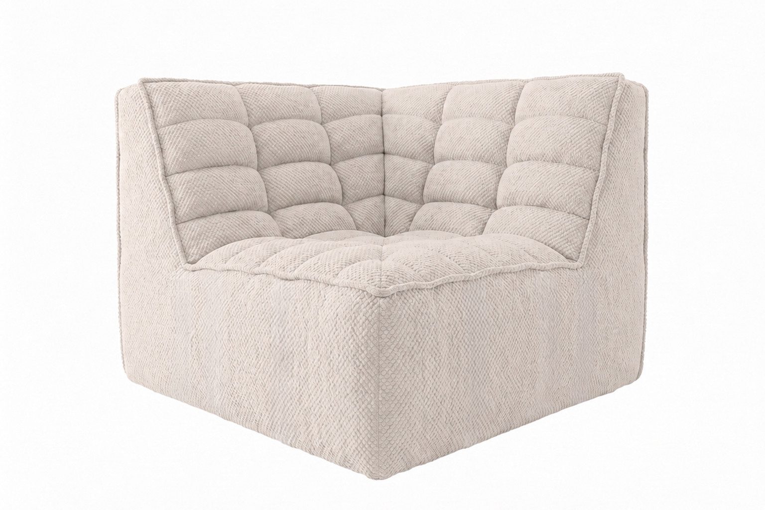 Kaiser Möbel Sofa-Eckelement Eckmodul aus POP-Plüschstoff, LAZY, modulares Eckelement, kombinierbar mit weiteren LAZY-Modulen