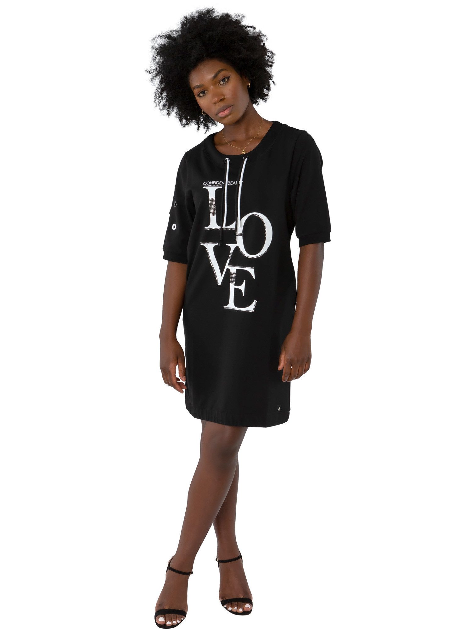 Gio Milano Sweatkleid G30-5102, "LOVE" mit Strass besetztem Schriftzug Zier günstig online kaufen