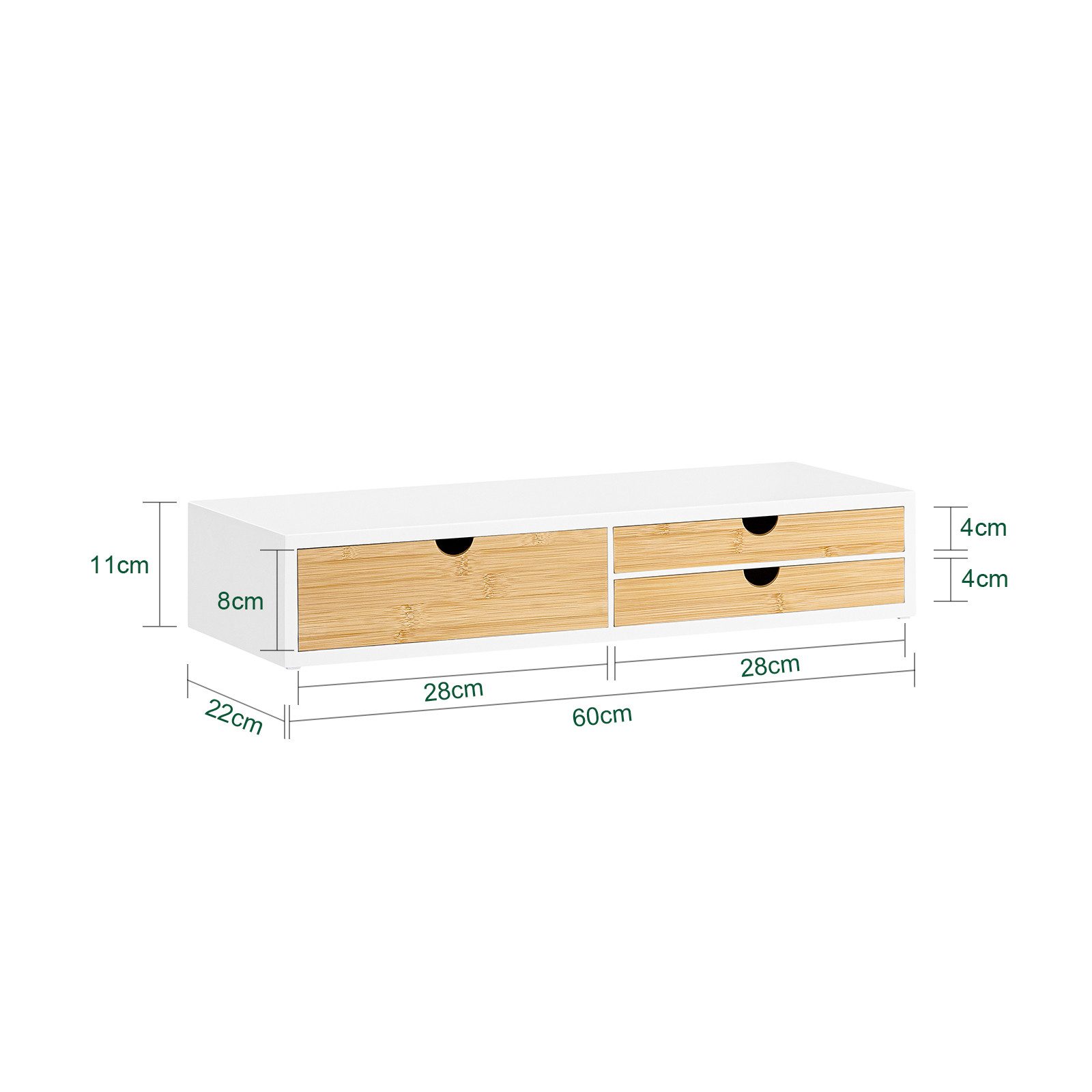 SoBuy Monitor-Halterung BBF11, (Monitor Bildschirm Ständer Bildschirmerhöher Monitorständer Weiß-Natur) – Bild 5 von 5