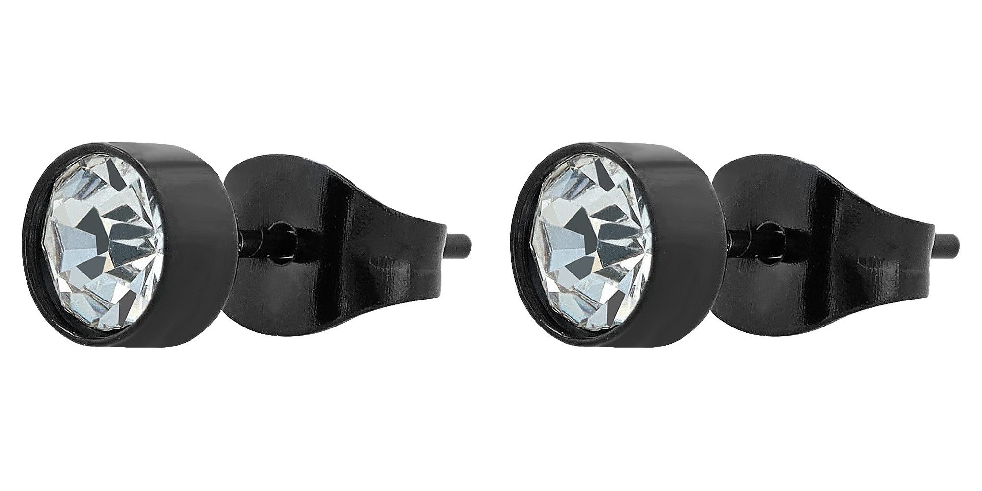 Paar Ohrhänger Ohrringe – Ohrstecker aus Edelstahl mit Strass Steinchen