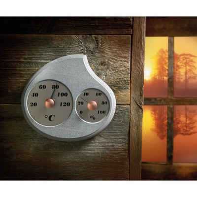 HUKKA Design Sauna-Sanduhr Hukka Design Maininki Sauna Hygro-Thermometer aus Speckstein