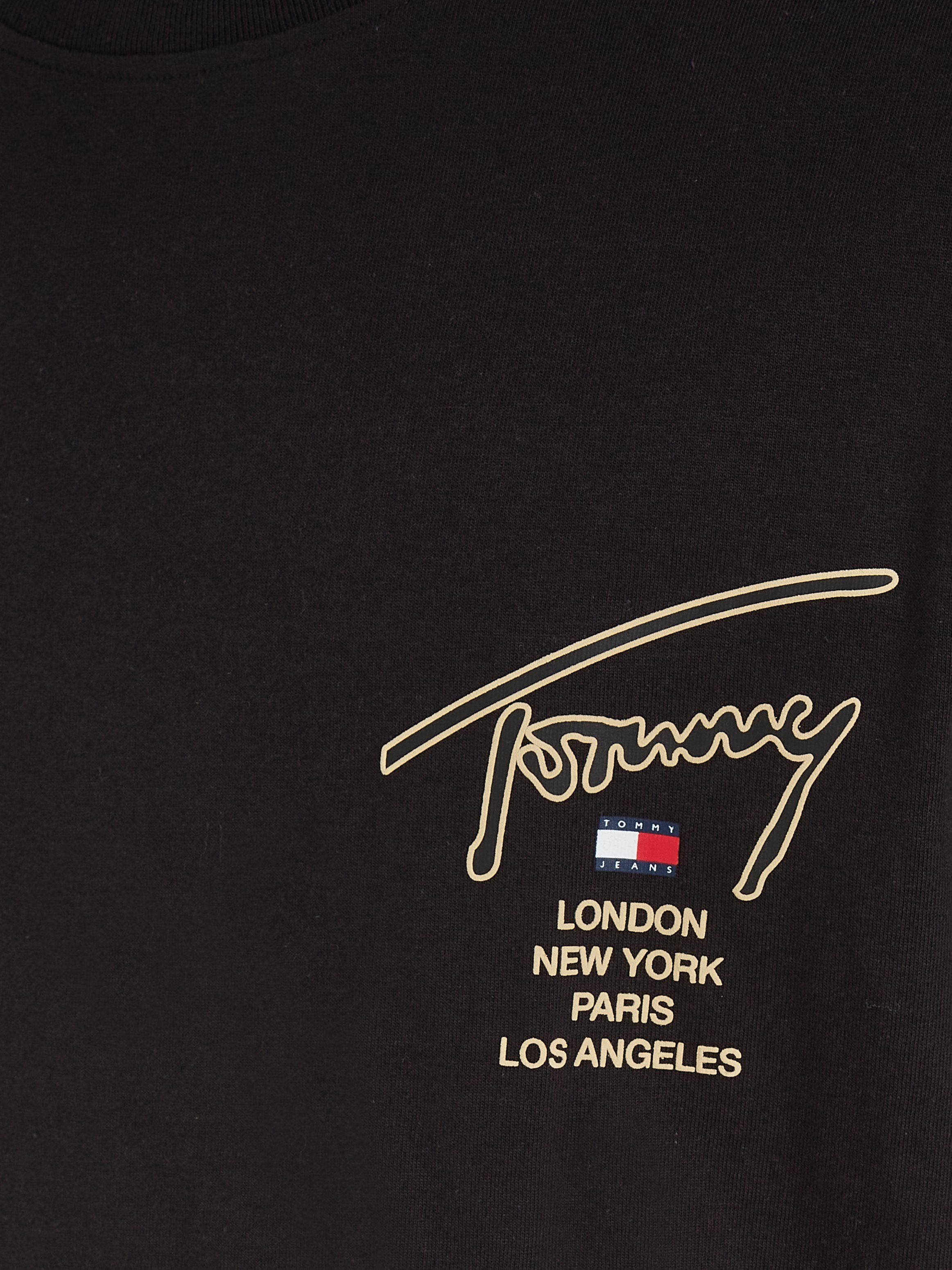 GOLD Jeans SIGNATURE Black TJM Tommy T-Shirt BACK CLSC TEE