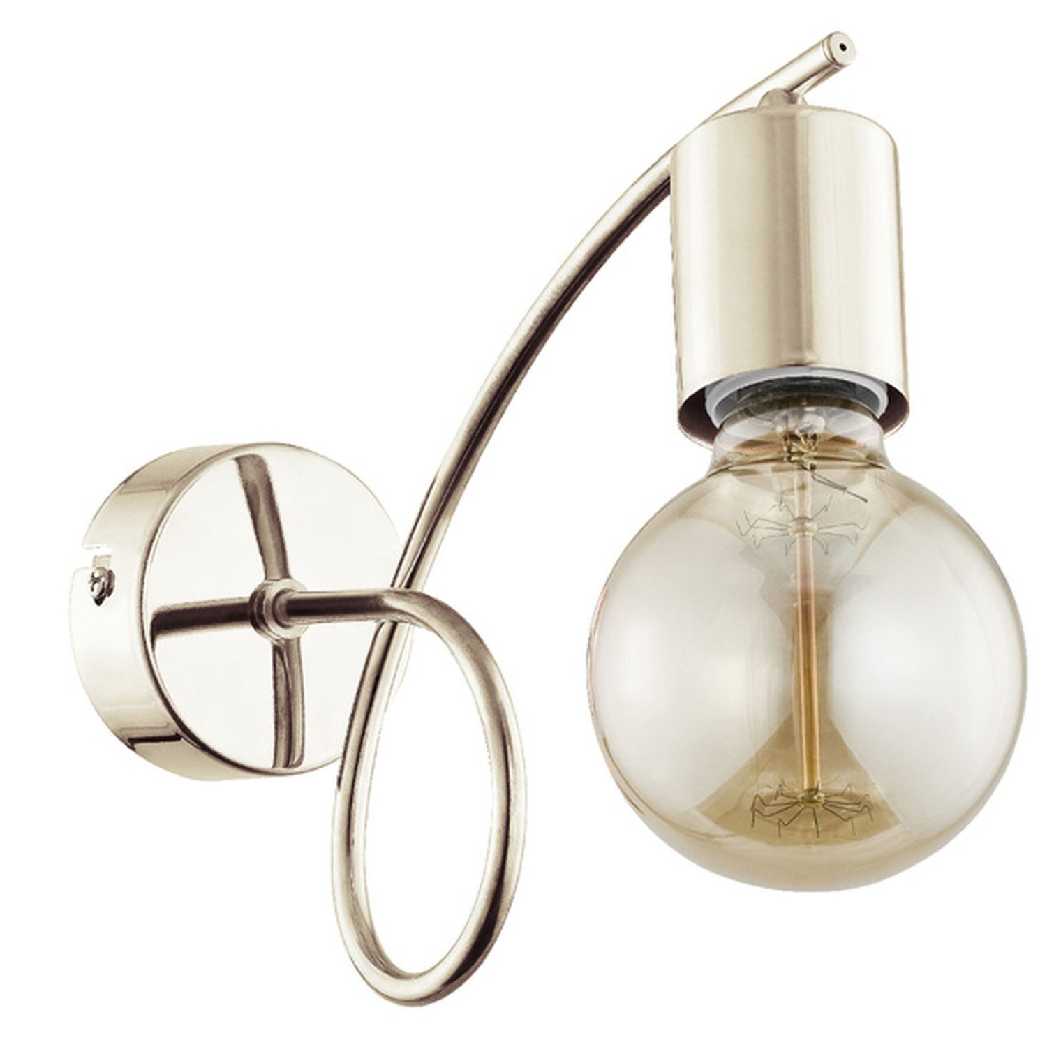 Licht-Erlebnisse Wandleuchte KALMAR, ohne Leuchtmittel, Metall in Gold Retro Design 22 cm hoch für E27