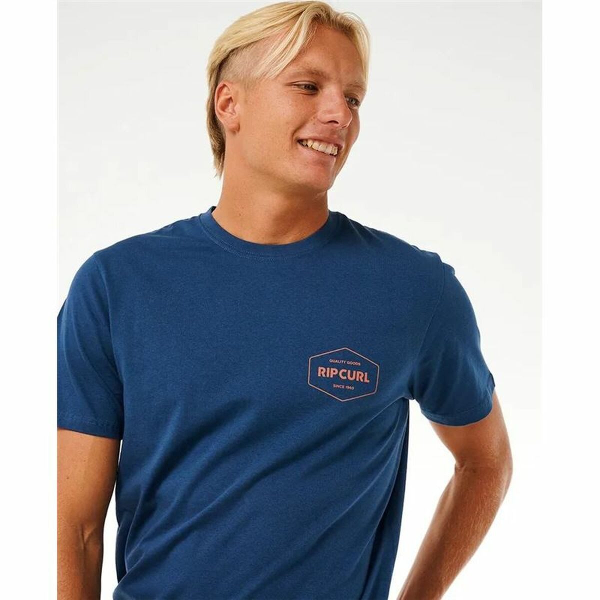 Rip Curl T-Shirt Herren Kurzarm-T-Shirt Rip Curl Stapler Blau