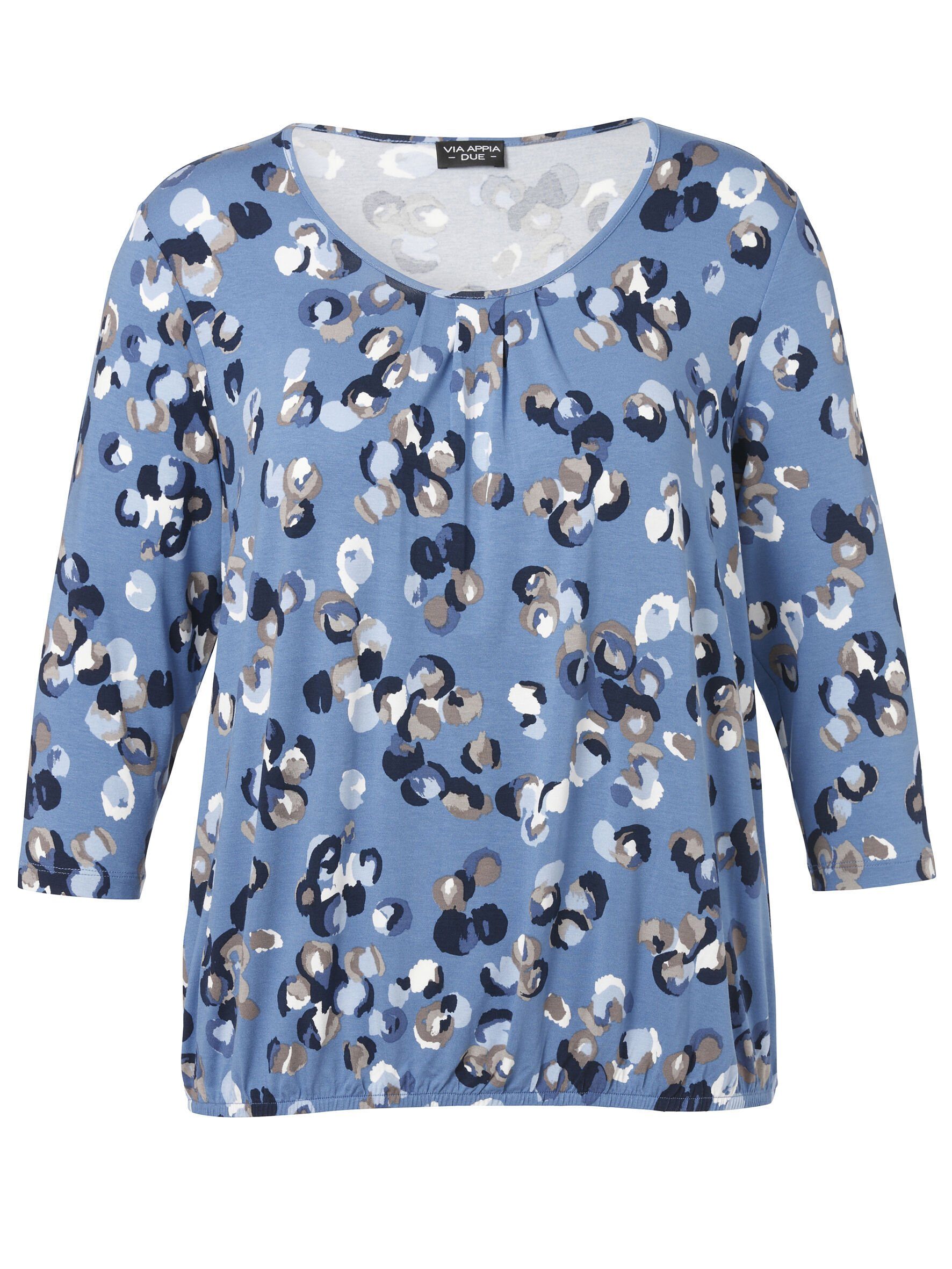 VIA APPIA DUE Rundhalsshirt mit abstraktem Animalprint bleu multicolor