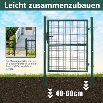 Clanmacy Gartentor 150x100cm Gartentor Gartentür Maschendraht Einzeltor Tür Zauntür