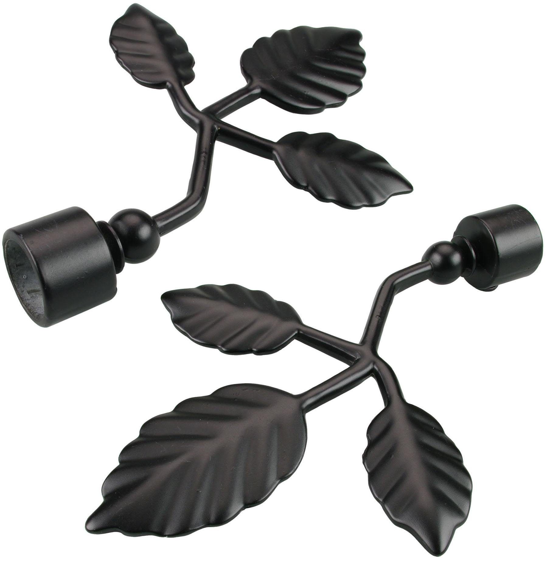 Gardinenstangen-Endstück Bacchus, Liedeco, Gardinen, (Set, 2-St), für Gardinenstangen Ø 16 mm schwarz