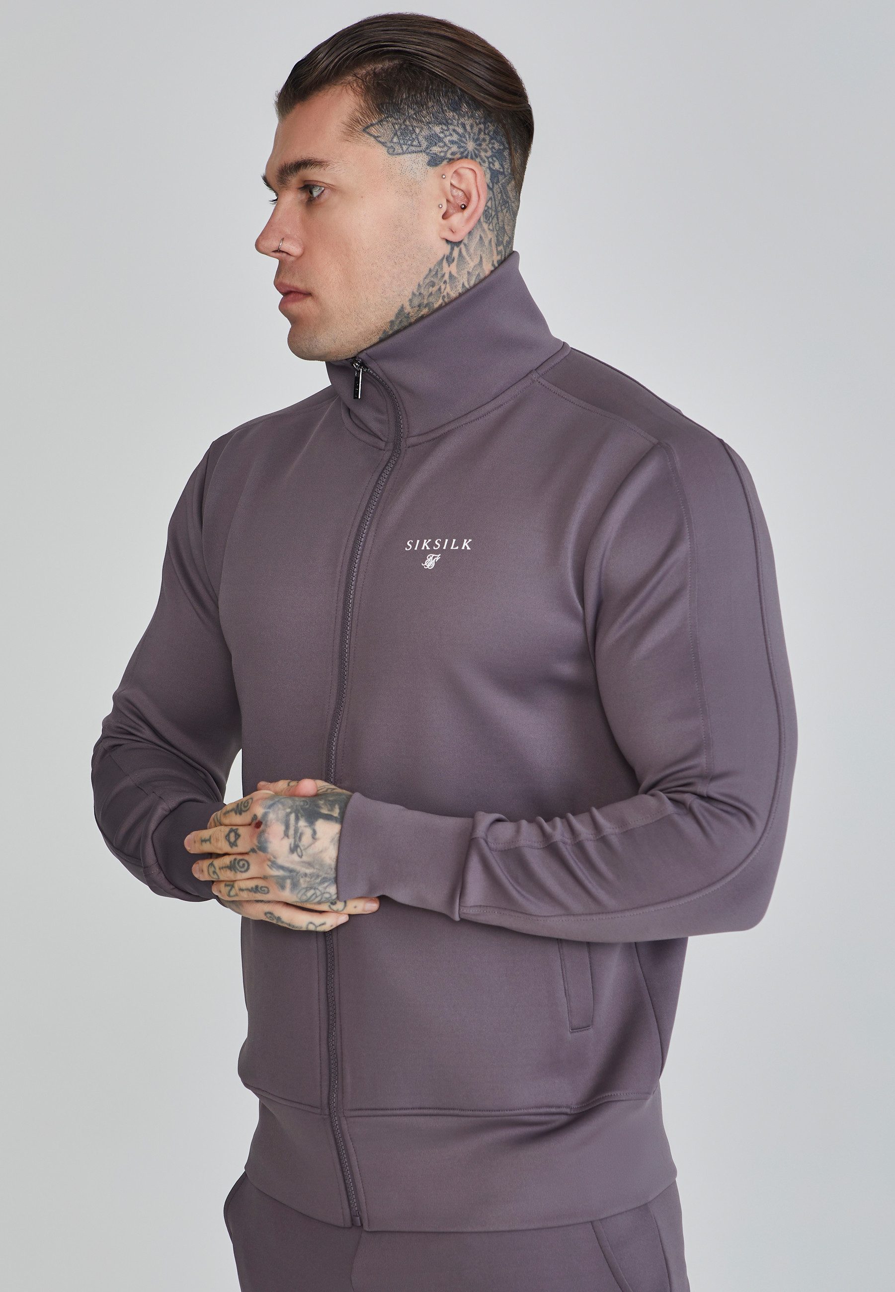 Siksilk Sweatjacke SikSilk Herren Graue Essentials günstig online kaufen