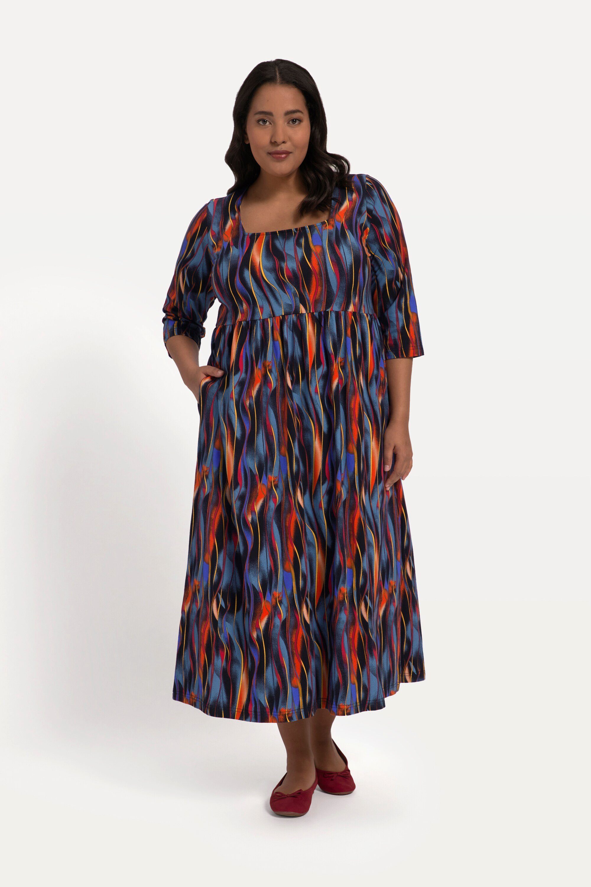 Ulla Popken Maxikleid Jerseykleid A-Line Streifen günstig online kaufen