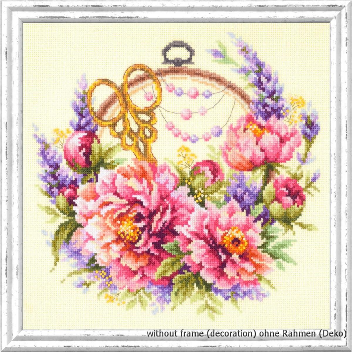 Magic Needle Kreativset Magic Needle Kreuzstich Set "Pfingstrosen für Näherin", (embroidery kit by Marussia). € 20,89