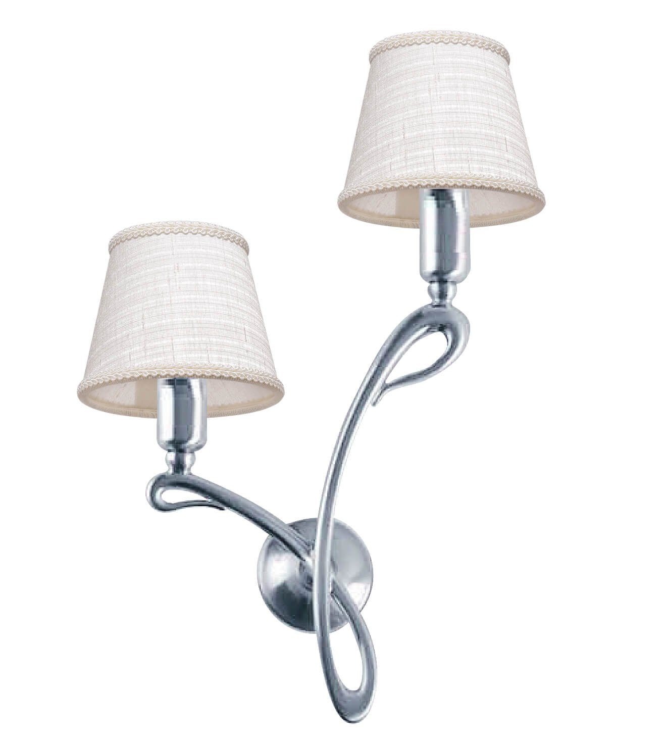 E14 Silber Messing Wohnzimmer Leuchtmittel, FIOCCO, handgefertigt ohne massiv Wandlampe Premium Licht-Erlebnisse Wandleuchte