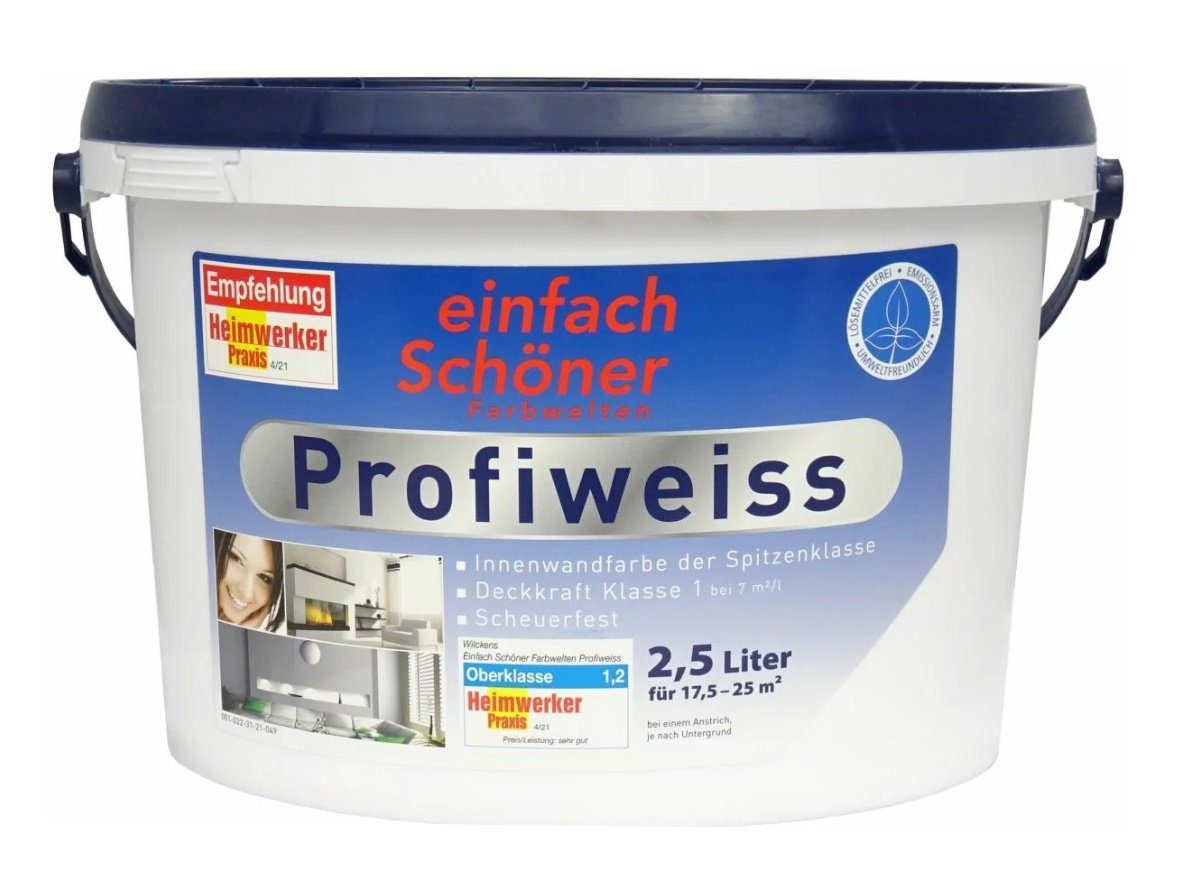 Liter Profiweiss und Schöner Wandfarbe einfach Deckenfarbe Weiss 2,5 Farbwelten Wand-