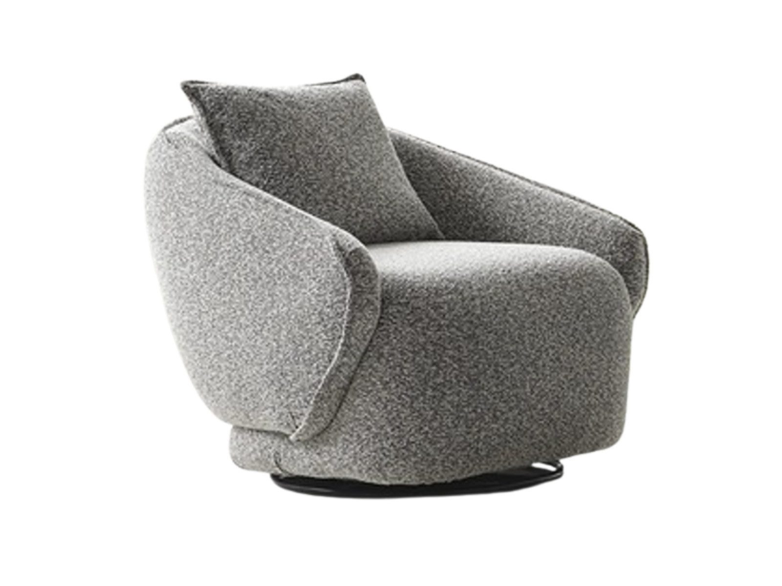Villa Möbel Sessel Ashley (Sessel, 1-St., Einzelsessel), Bouclé Stoff weich gepolstert Drehsessel stabiler Stand ruhige Form