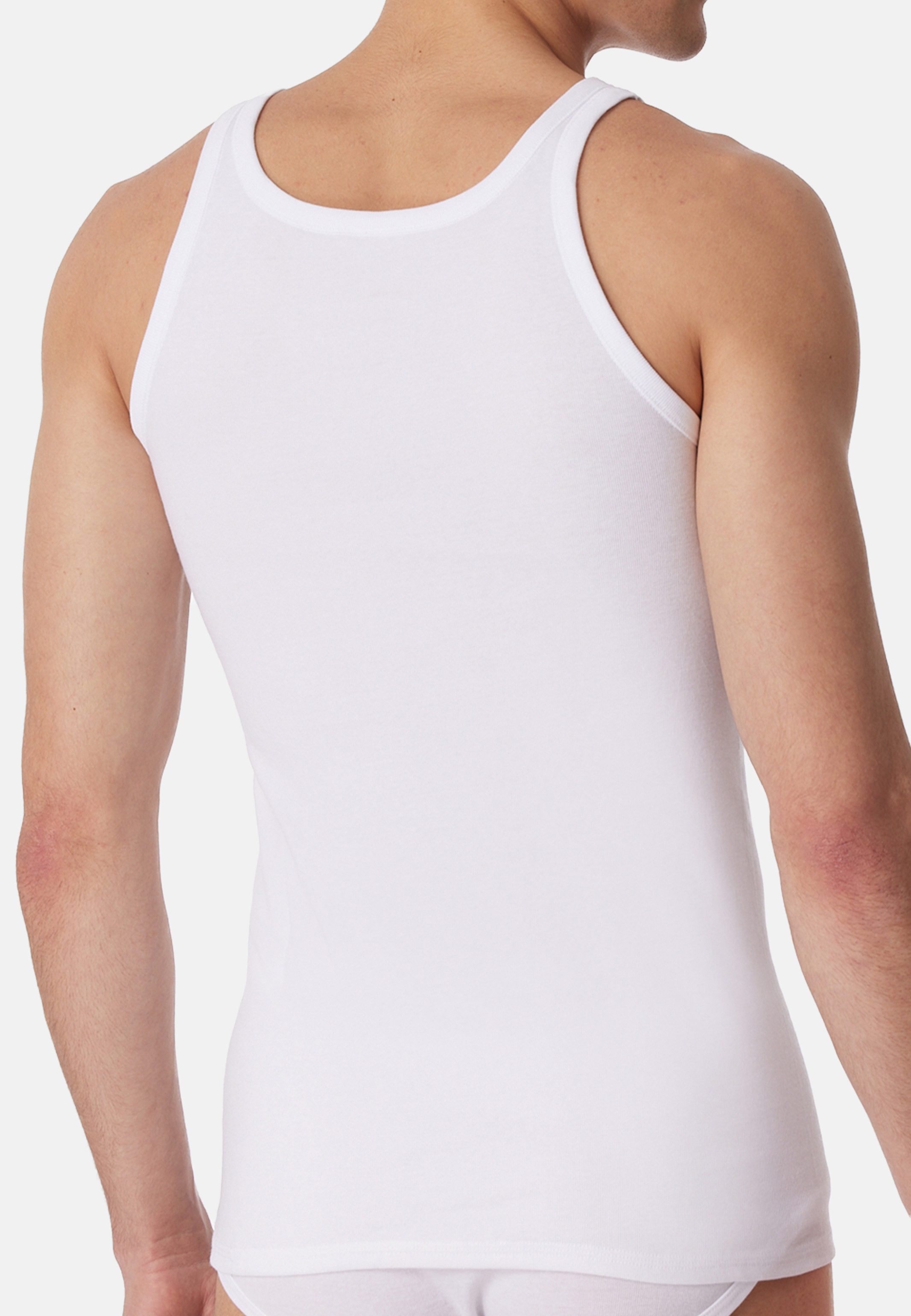 Schiesser Unterhemd 4er Pack Cotton Essentials Feinripp (Spar-Set, 4-St) Unterhemd / Tanktop - Baumwolle - Strapazierfähig
