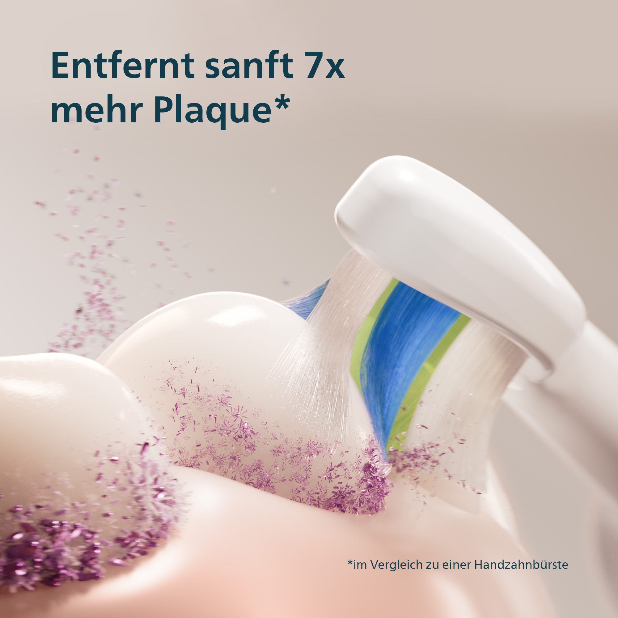 Philips Sonicare Elektrische Zahnbürste Series 5500 HX7119/02, Aufsteckbürsten: 2 St., mit Andruckkontrolle, 2 Putzeinstellungen, inkl. Reiseetui – Bild 4 von 5