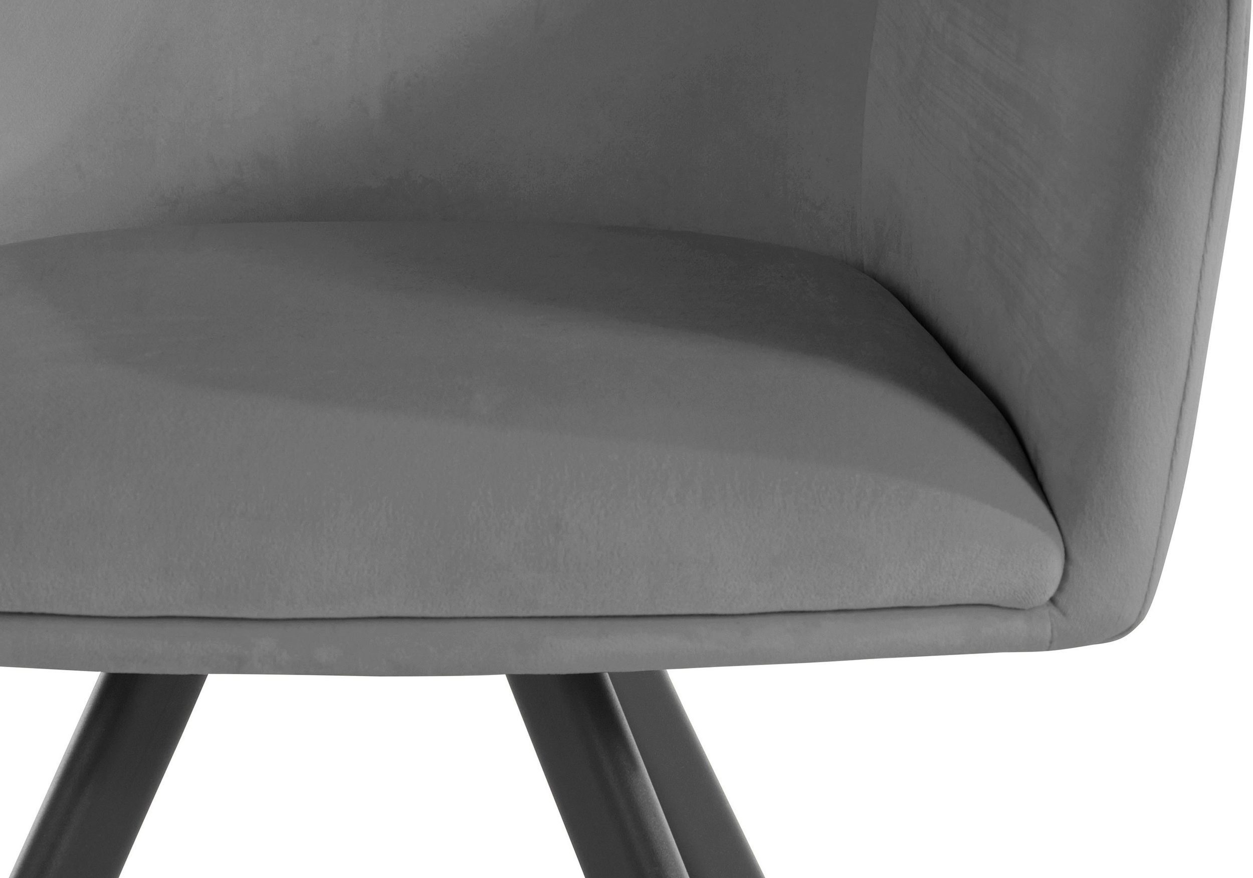 2 Samtoptik, mit Armlehnstuhl | Drehfunktion Armlehnstuhl cm, loft24 St), Bezug Sitzhöhe in Belissimo (Set, grau grau 47