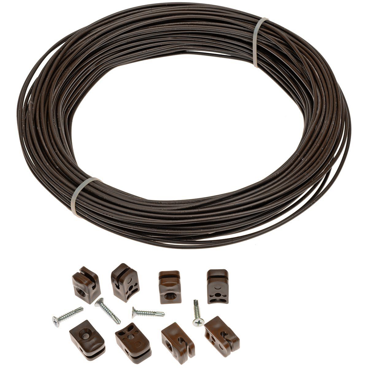 HaGa Bindedraht Spanndraht 3mm x 10m Gartendraht für Maschendrahtzaun in braun