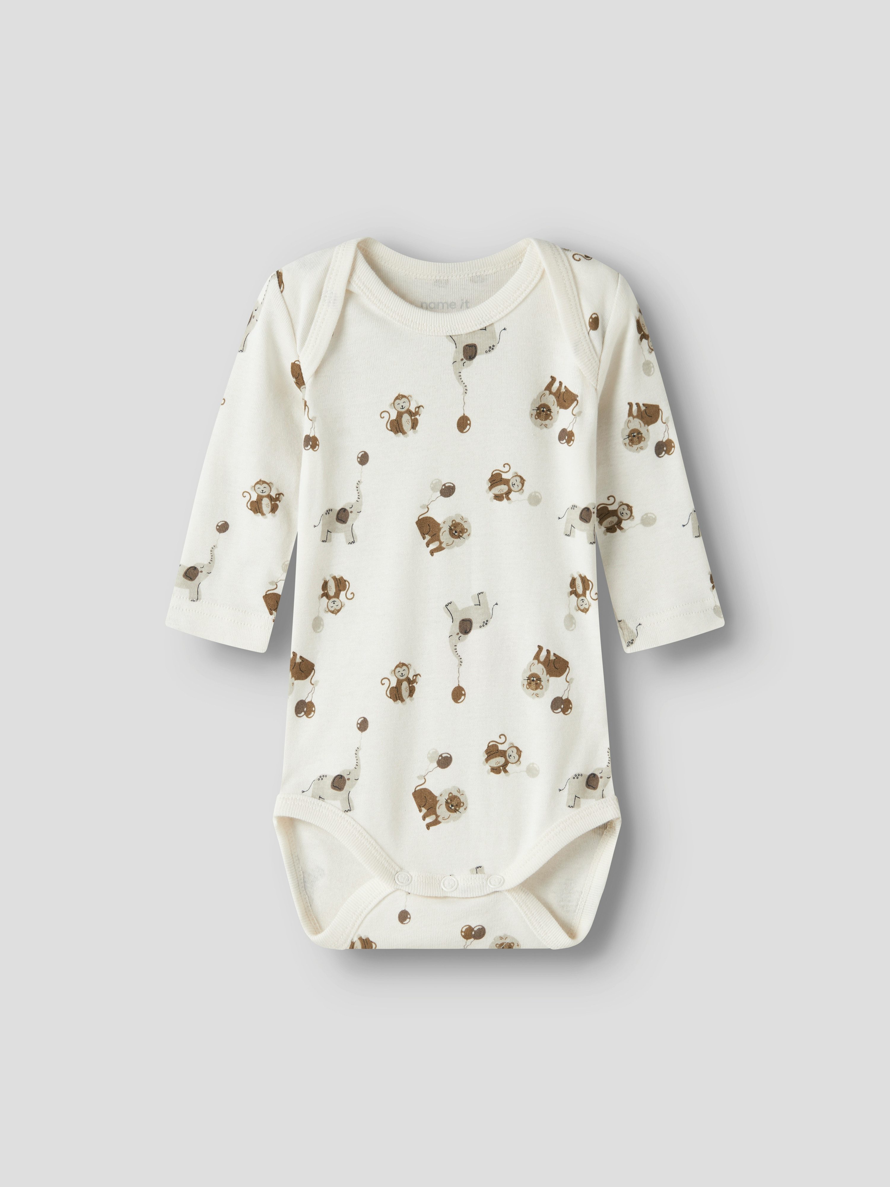 Name It Langarmbody NBNBODY 3P LS ANIMAL NOOS (Packung, 3-tlg)