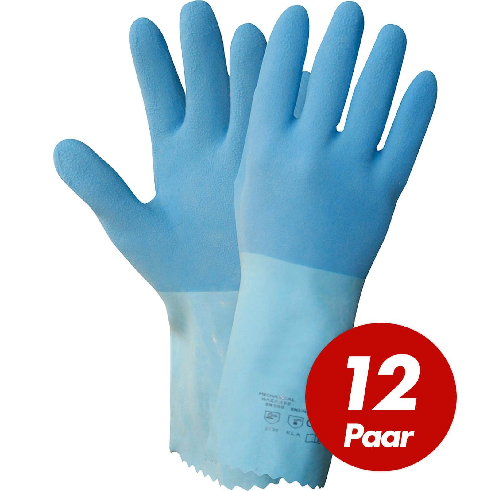 1611 Schutzhandschuhe Nitras -12 Paar Latexhandschuhe, Putzhandschuh NITRAS (Set) Power Blue Grip