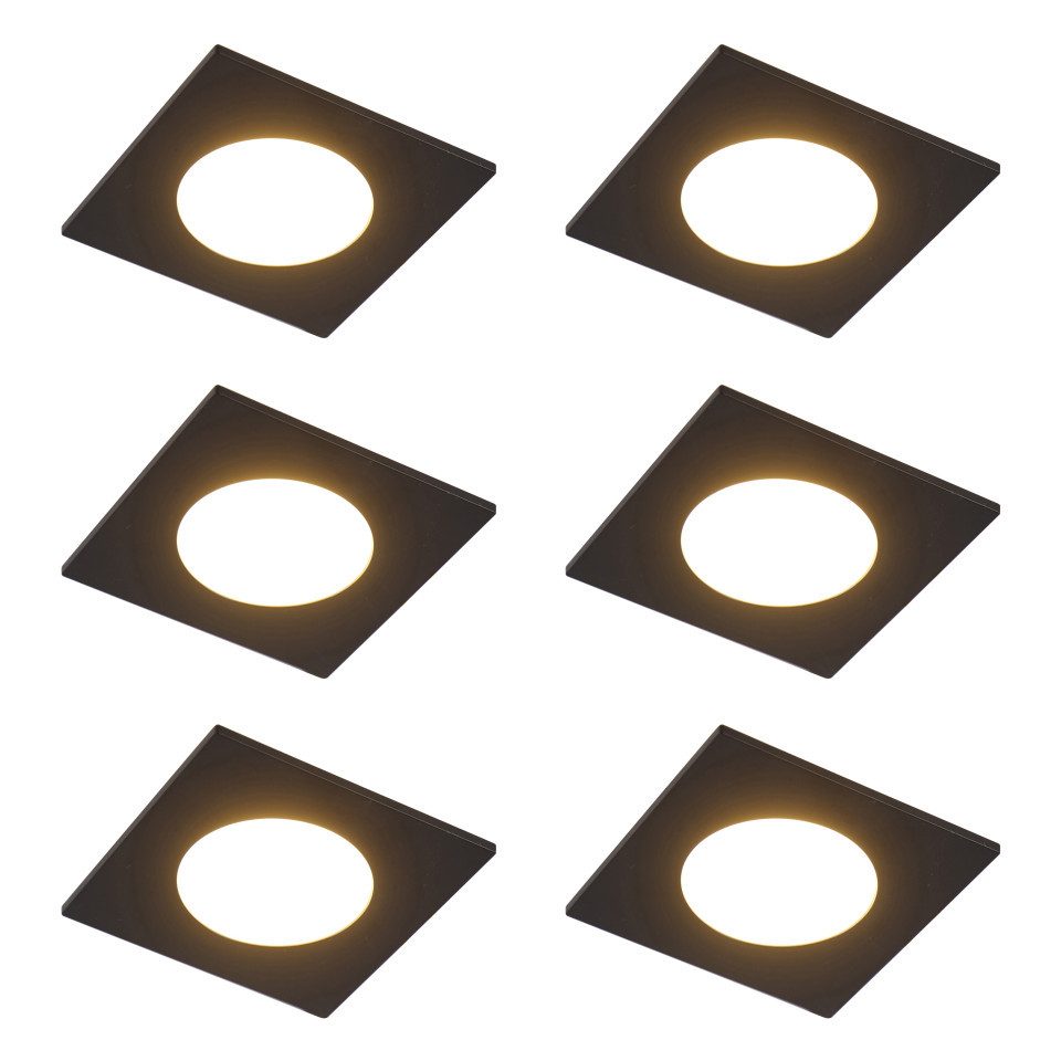 Qazqa LED Einbaustrahler 103278, Dimmbar, LED fest integriert, Extra-Warmweiß, QAZQA Downlight, integrated, Schwarz, Kunststoff, Modern