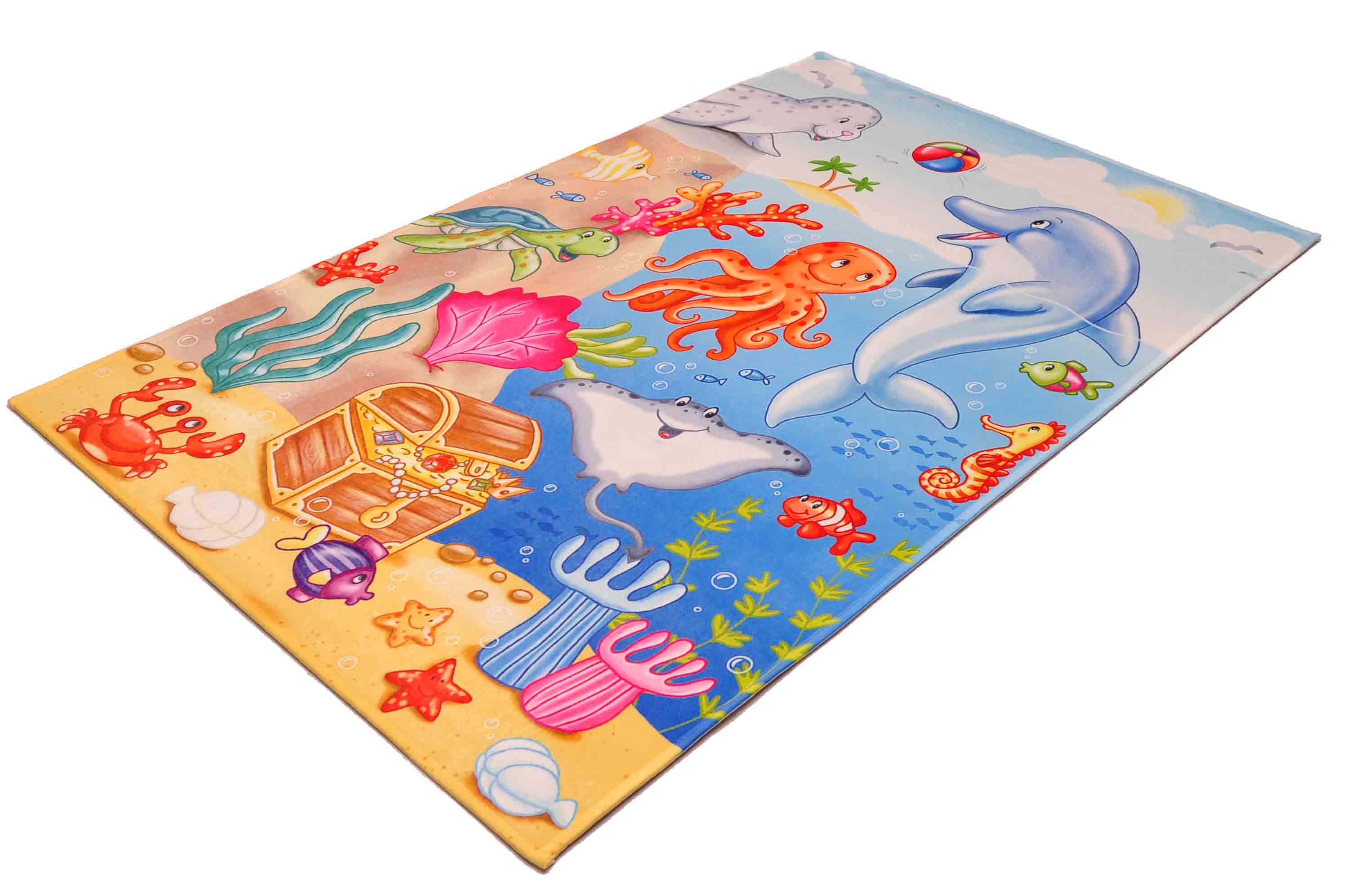 Böing Carpet Kinderteppich Kinderteppich Meereswelt 100x160cm, rechteckig
