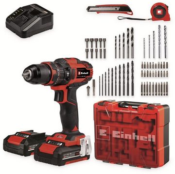 Einhell Akku-Schlagbohrschrauber Akku-Schlagbohrschrauber-Set TE-CD 18/40 Li-i +64tlg. 2 Akkus 18V