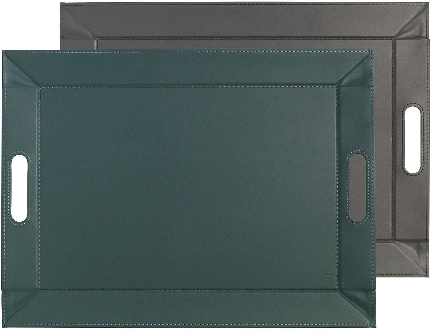 freeform Tablett DUO, 2-farbiges Wendetablett, Tablett und Tisch-Set in einem, wendbar, Kunstleder, (1-tlg), mit Doppelfunktion, pflegeleicht und kann platzsparend verstaut werden