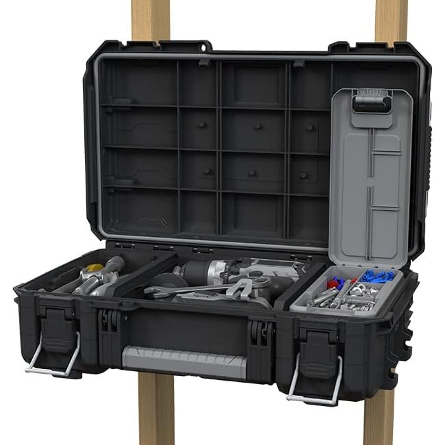 Keter Werkzeugkoffer ROC Pro Gear 2.0 Werkzeugkoffer für bis zu 36 kg, Vorrichtung für Vorhängeschloss, Staub- und Wasserschutzdichtung