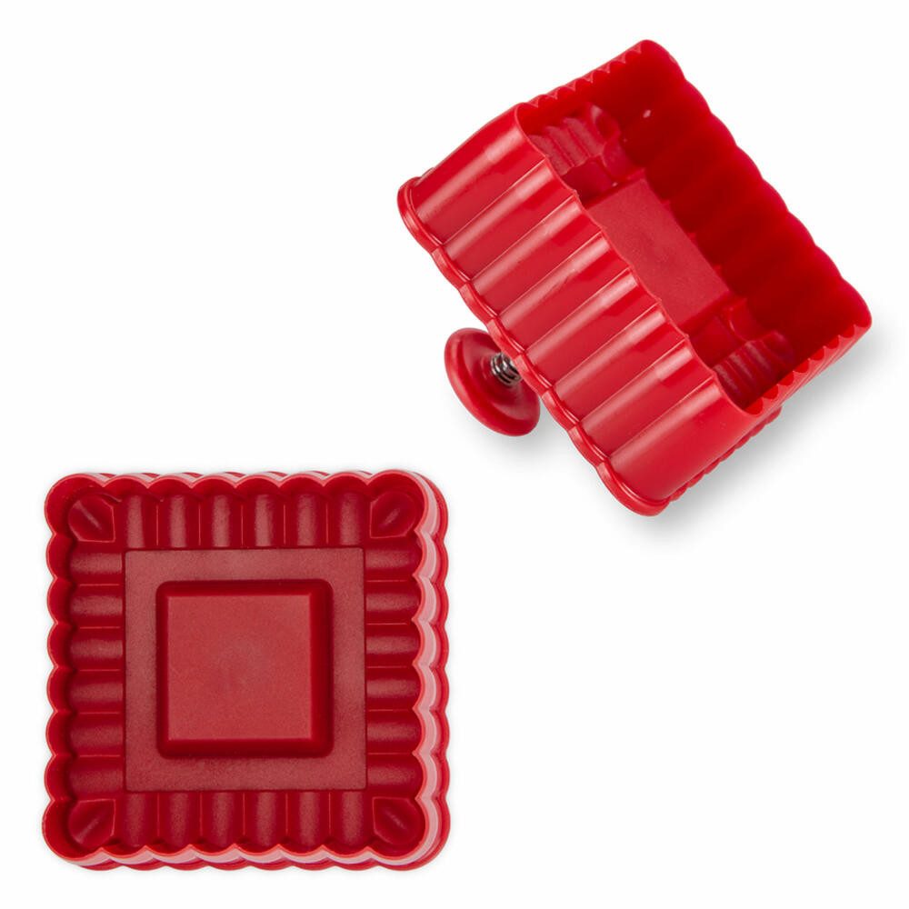 Ausstechform Quadrat Gewellt mit Auswerfer