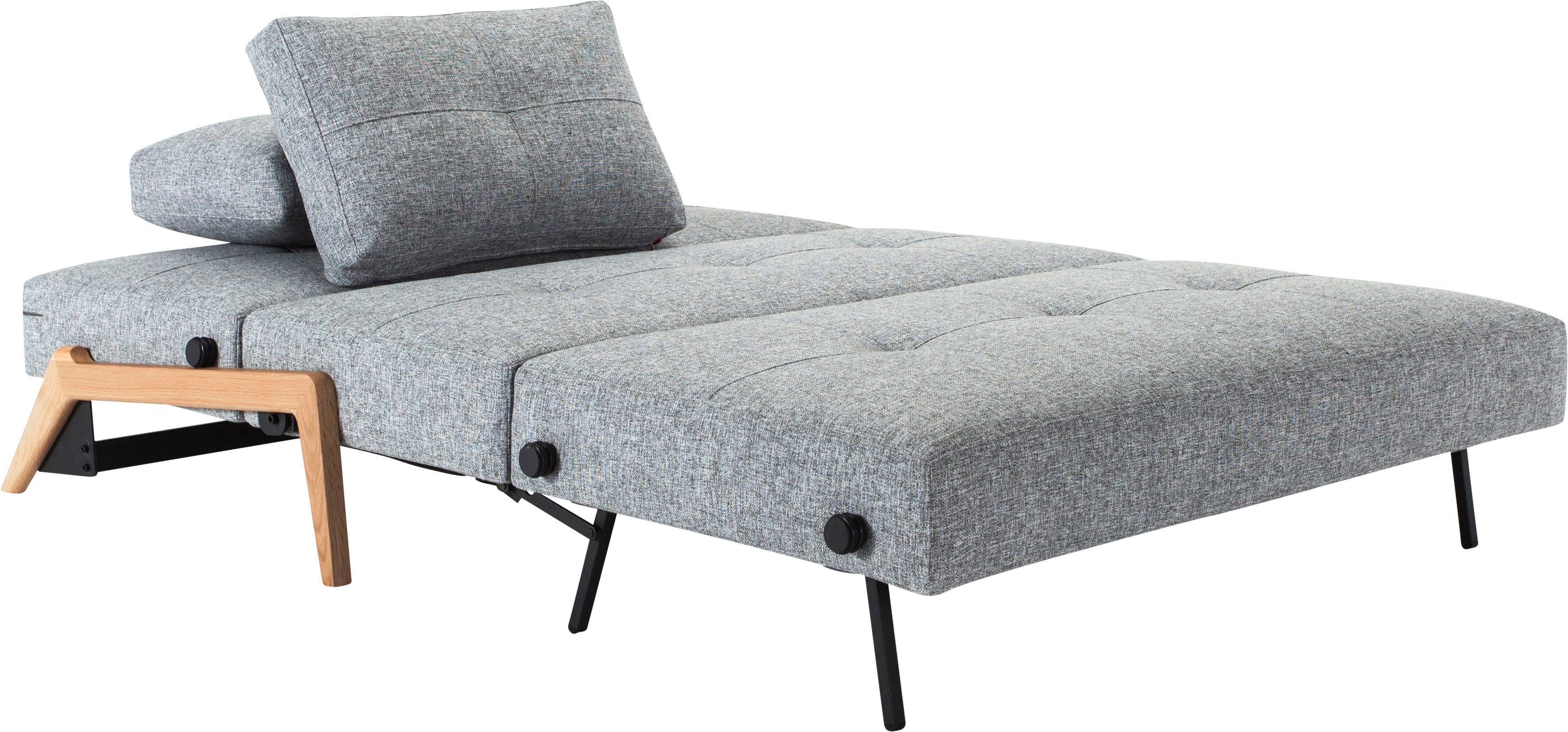 Klappsofa LIVING Schlafsofa ™ INNOVATION aus Füßen 565 Eiche granit mit Kompaktes Cubed,