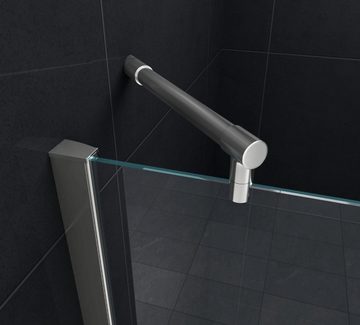 Home Systeme Runddusche VANNES U Form Duschkabine Dusche Duschwand Duschabtrennung Duschtür, BxT: 100x80 cm