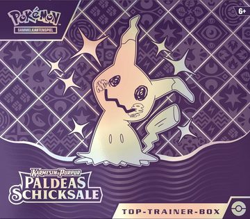 POKÉMON Sammelkarte Pokémon Karmesin & Purpur 4.5 Paldeas Schicksale Top Trainer Box, Deutsch
