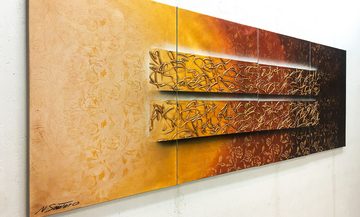 WandbilderXXL Gemälde Garden Of Gold 200 x 70 cm, Abstraktes Gemälde, handgemaltes Unikat