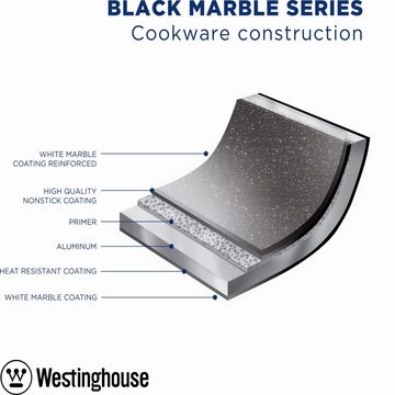 Westinghouse Crêpepfanne Black Marble, Aluminium, Induktionsgeeignet, Ergonomischer Griff