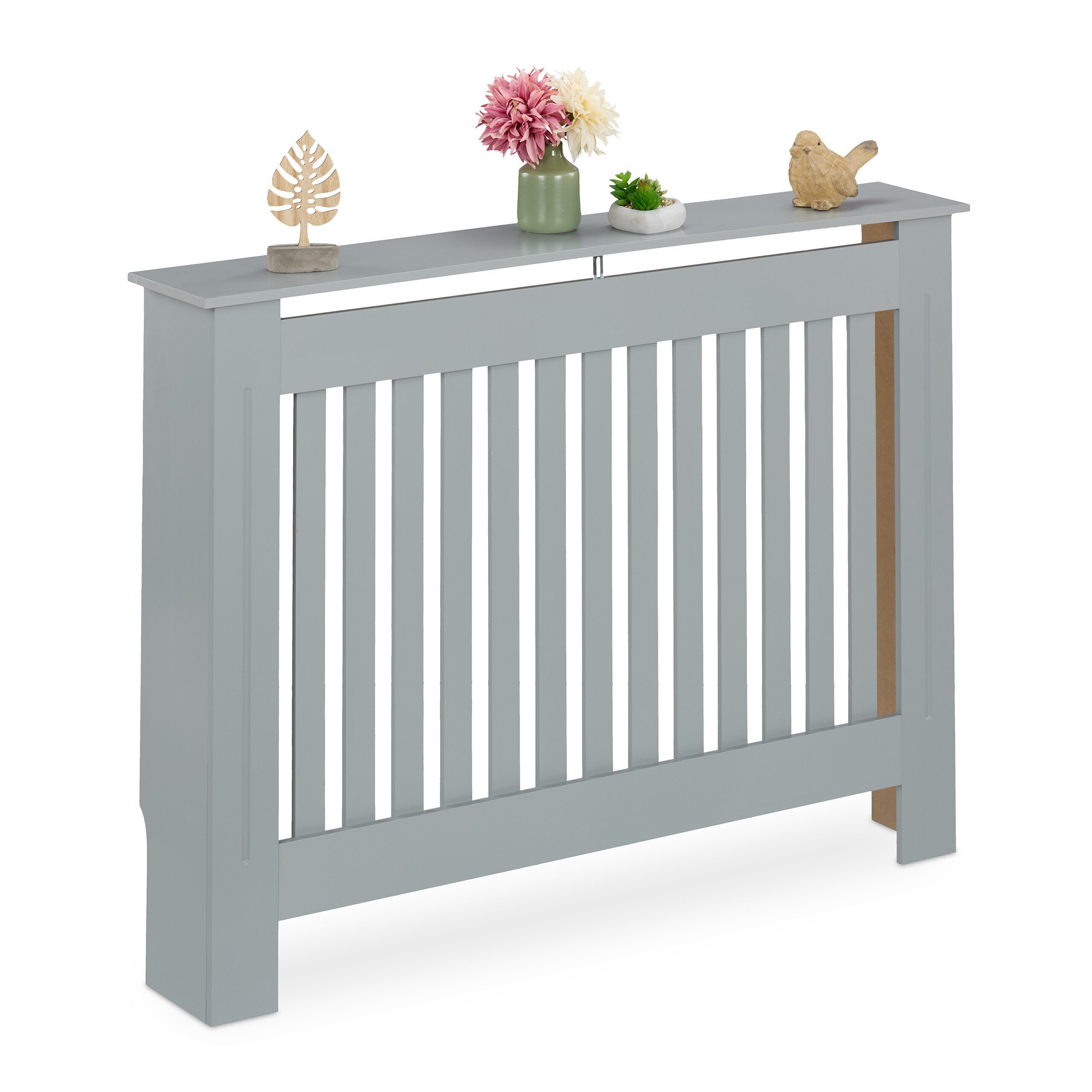 relaxdays Heizungsverkleidung Heizkörperverkleidung im Landhausstil, grau günstig online kaufen