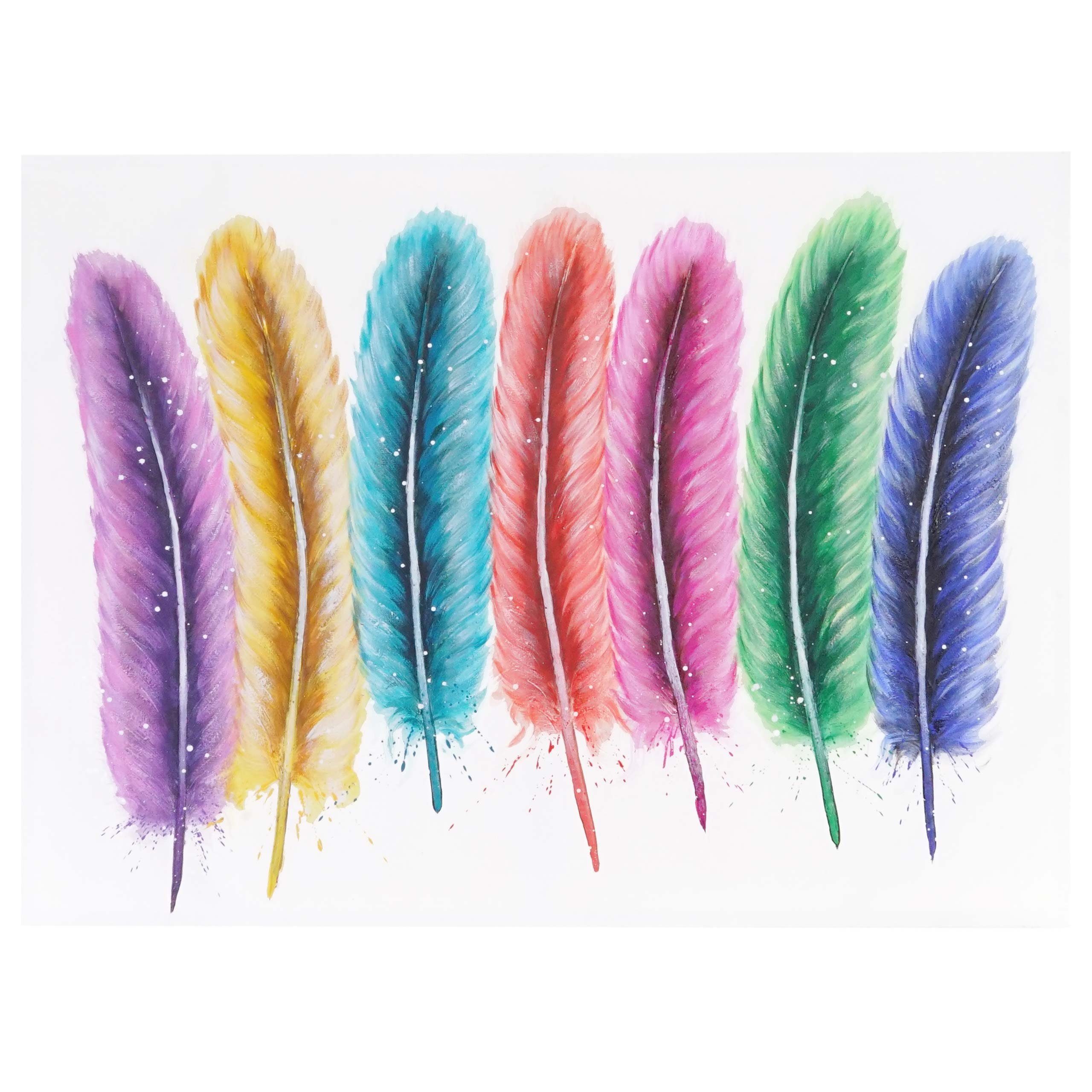 MCW Ölgemälde Wandbild Federn, Federn, Hohe Qualität, Jedes Bild ein Unikat, Ölfarben