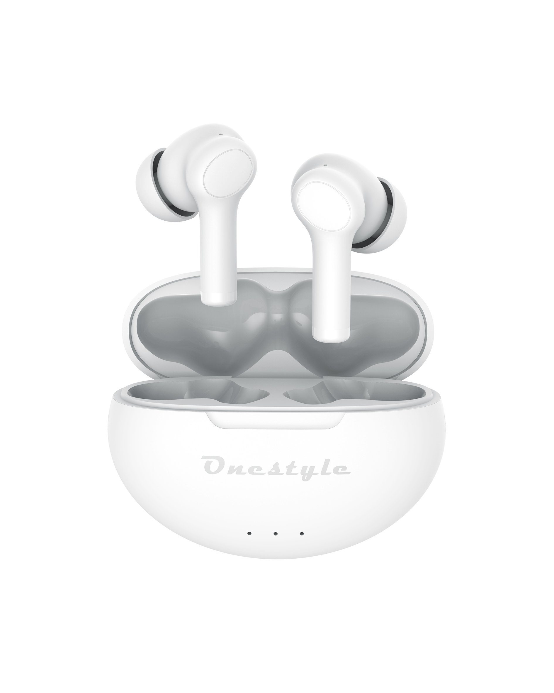 Onestyle TWS-BT-VX Plus white wireless In-Ear-Kopfhörer (Bluetooth, integriertes Mikrofon, Geräuschunterdrückung ANC, integrierter Akku)