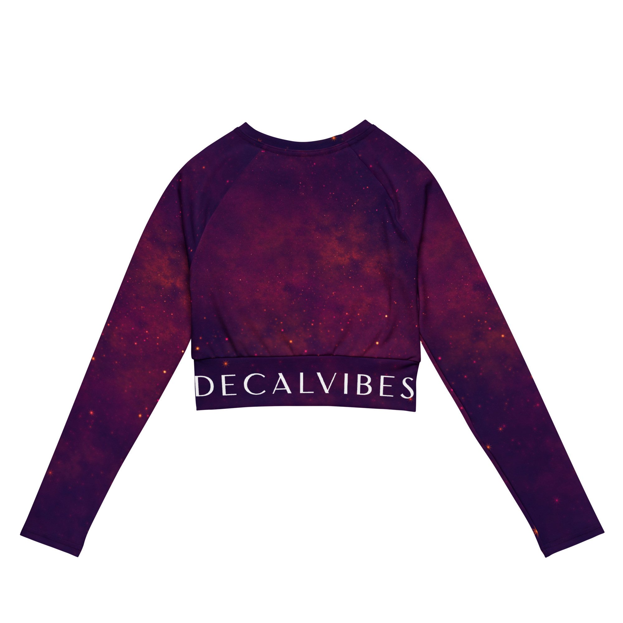 DECALVIBES Crop-Top Crop Top mit langen Ärmeln Ultimate Purple Inferno UPF 50+, lange Raglanärmel, Crop-Schnitt, recyceltes Material