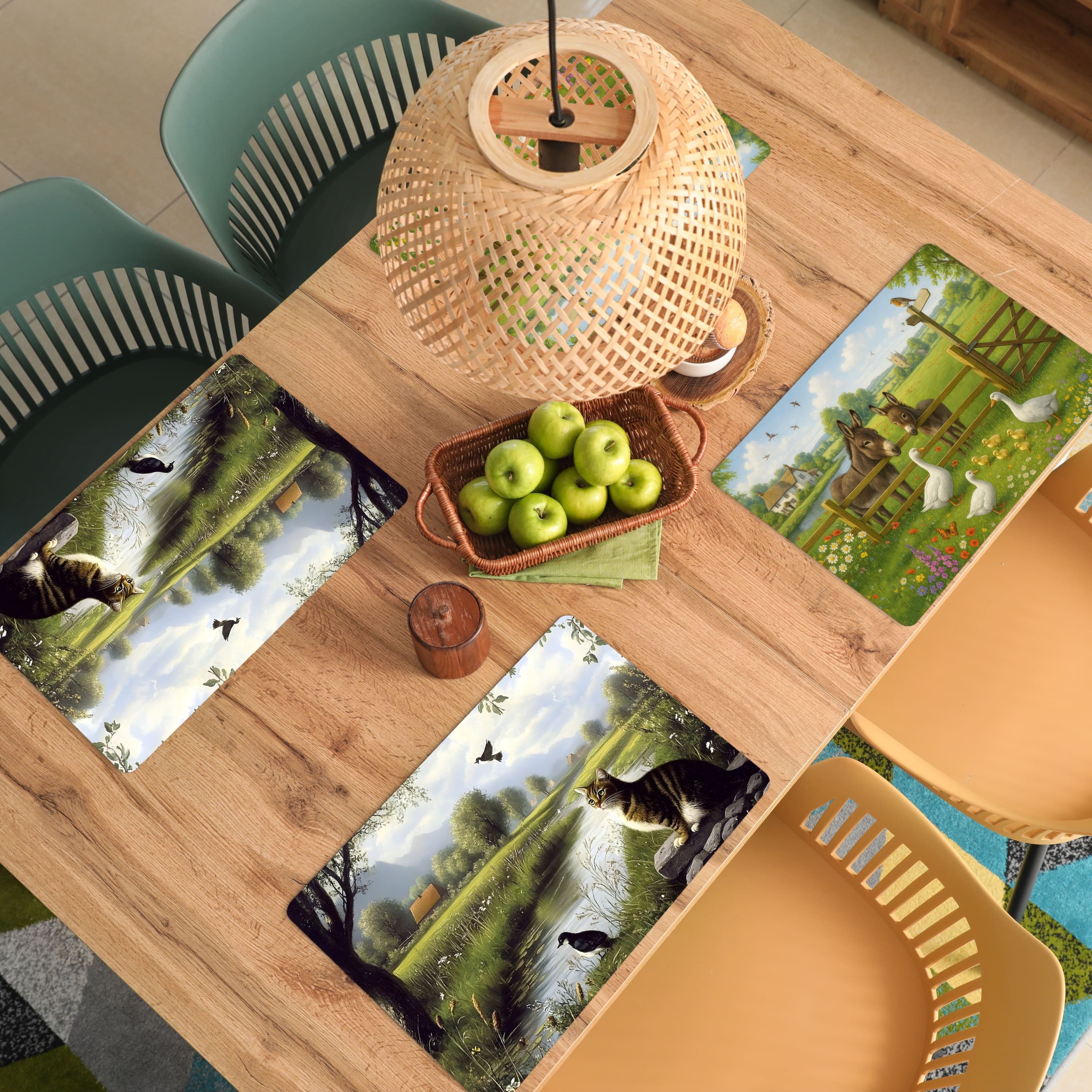 MuchoWow Platzset Nature's Charm - Ländlich - Tiere, (6-St), Platzsets, Tis günstig online kaufen