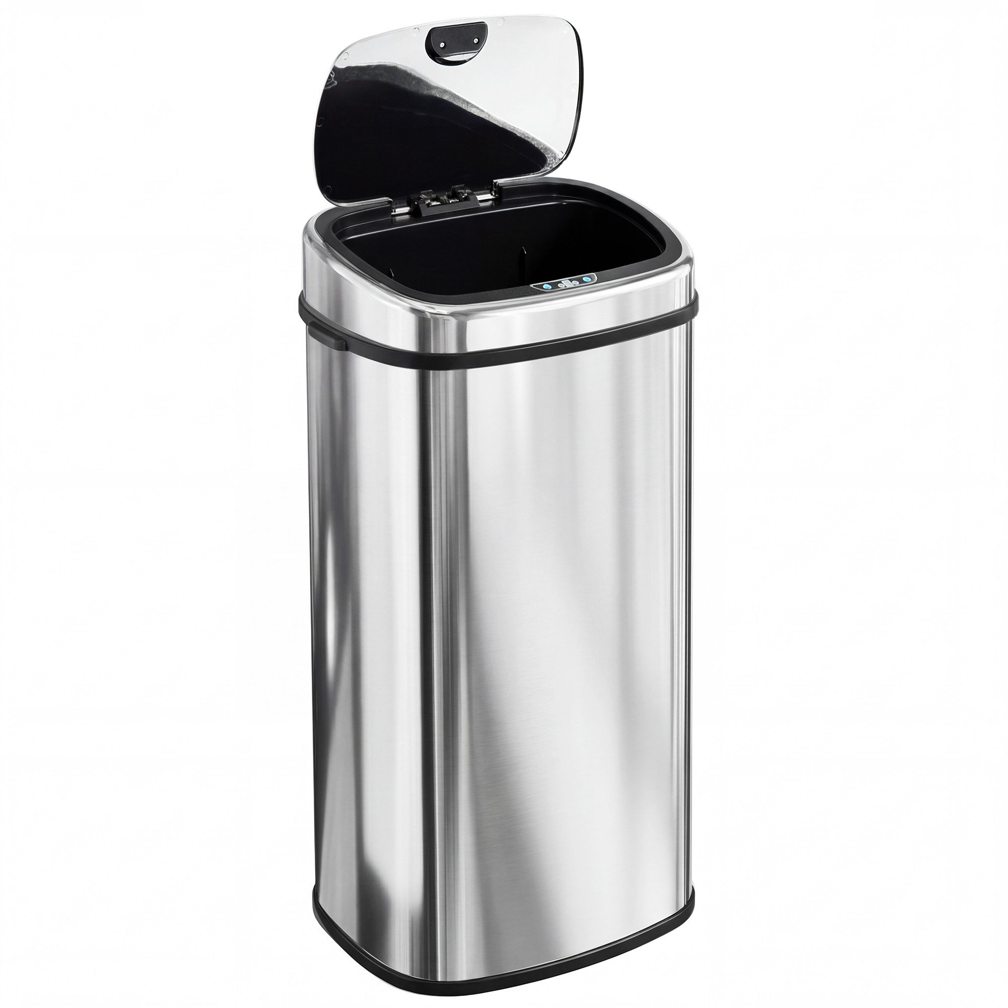 HOMCOM Mülleimer Abfalleimer mit Sensor, aus Edelstahl 68L, für Küche, Silber