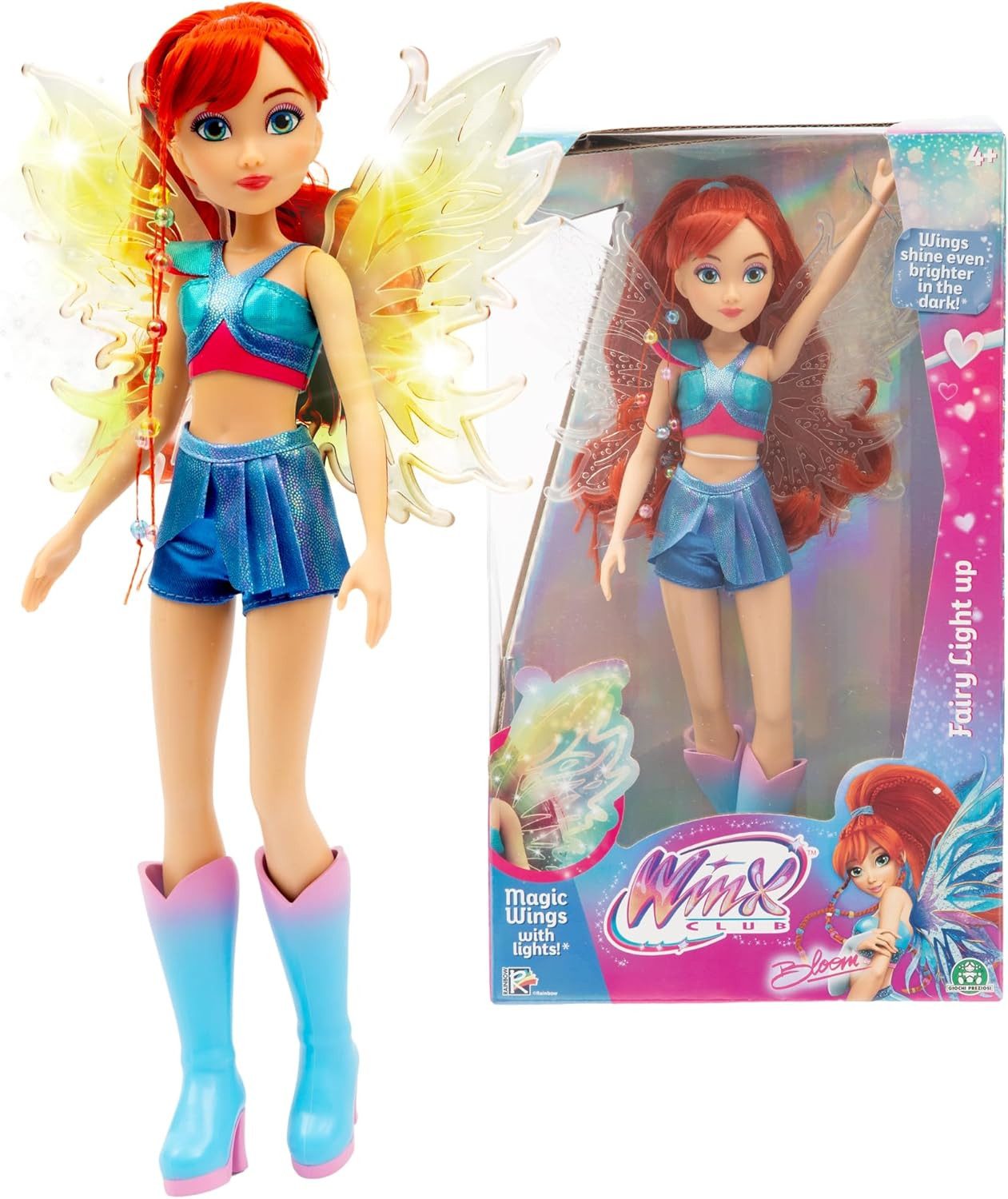 Giochi Preziosi Biegepuppe Winx Fairy Light Up Wings Doll Puppe mit leuchtenden Flügeln 27 cm 4+